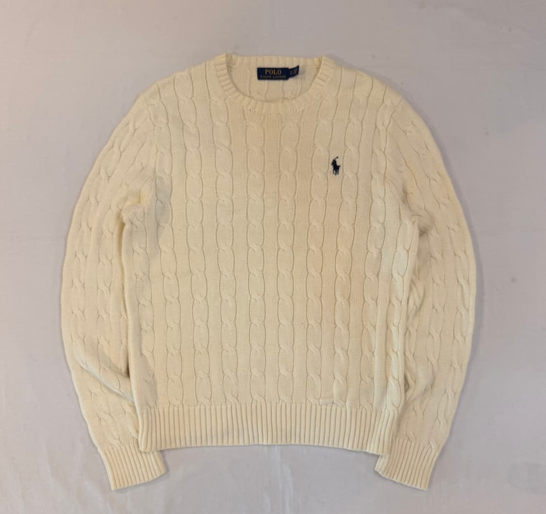 폴로 랄프로렌 꽈배기 케이블 니트 아이보리 상품이미지1