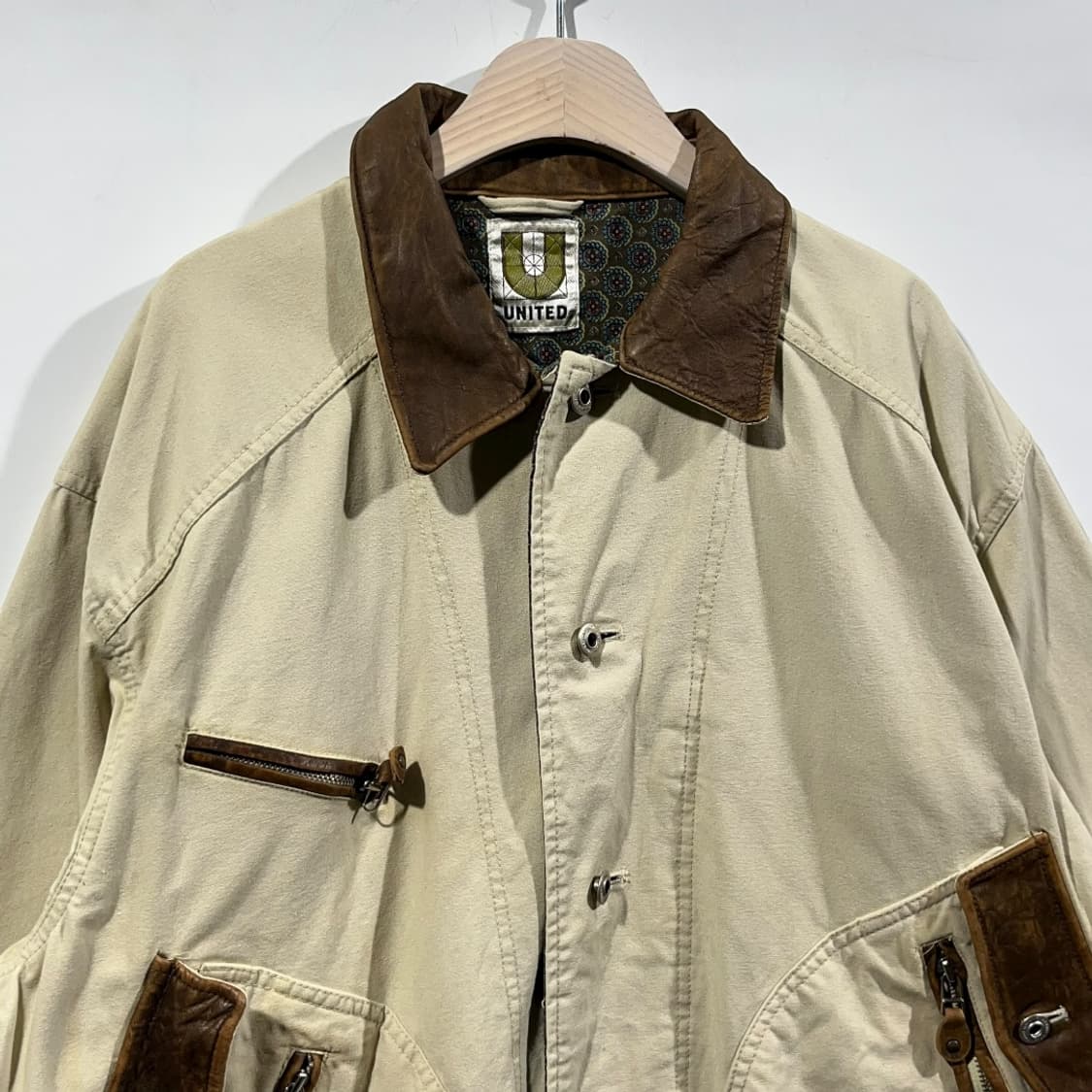 [JPN] 90's 빈티지 레더카라 헌팅 워크자켓 상품이미지3