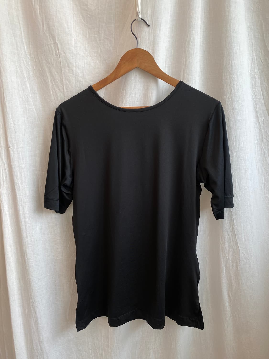 블랙 레이스 스퀘어 반팔티셔츠(L) 상품이미지3