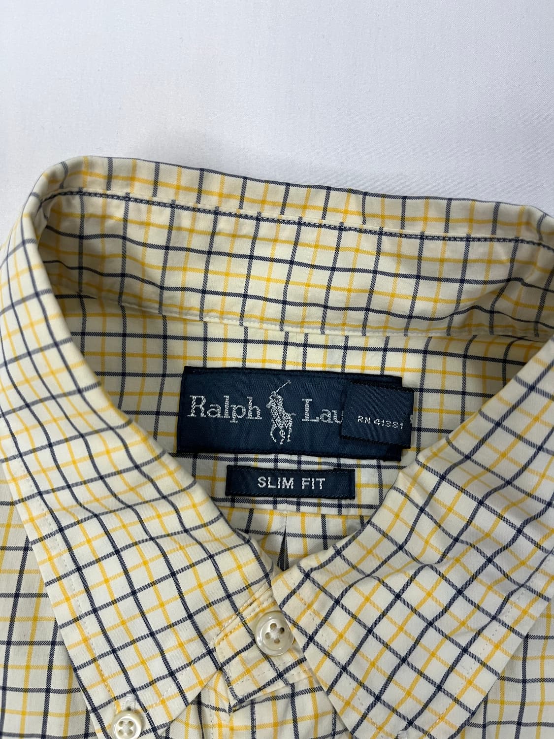 랄프로렌 옐로우 체크 남방 슬림핏 상품이미지5