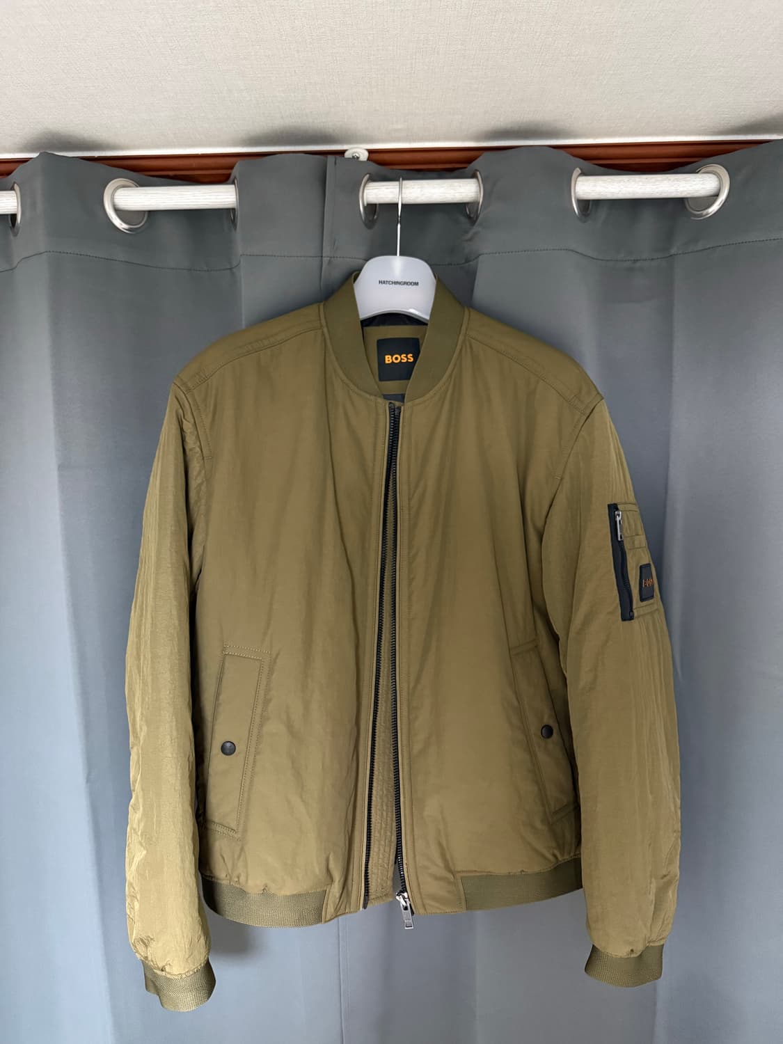 [48]휴고 보스 남성 릴랙스핏 봄버 자켓 다크 브라운 상품이미지3