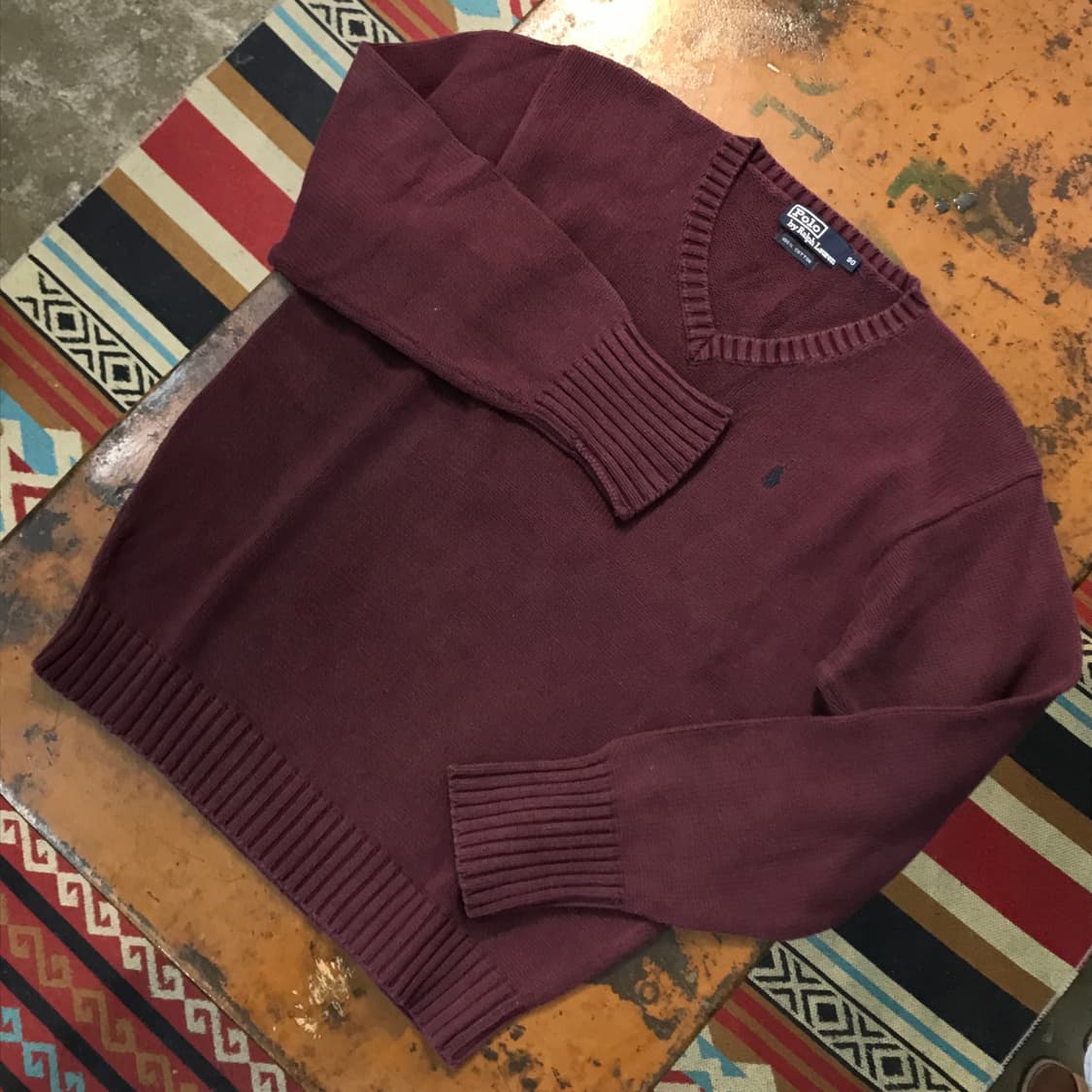 폴로랄프로렌 버건디 코튼 오버핏 니트 남성 102 여성 프리사이즈  상품이미지2