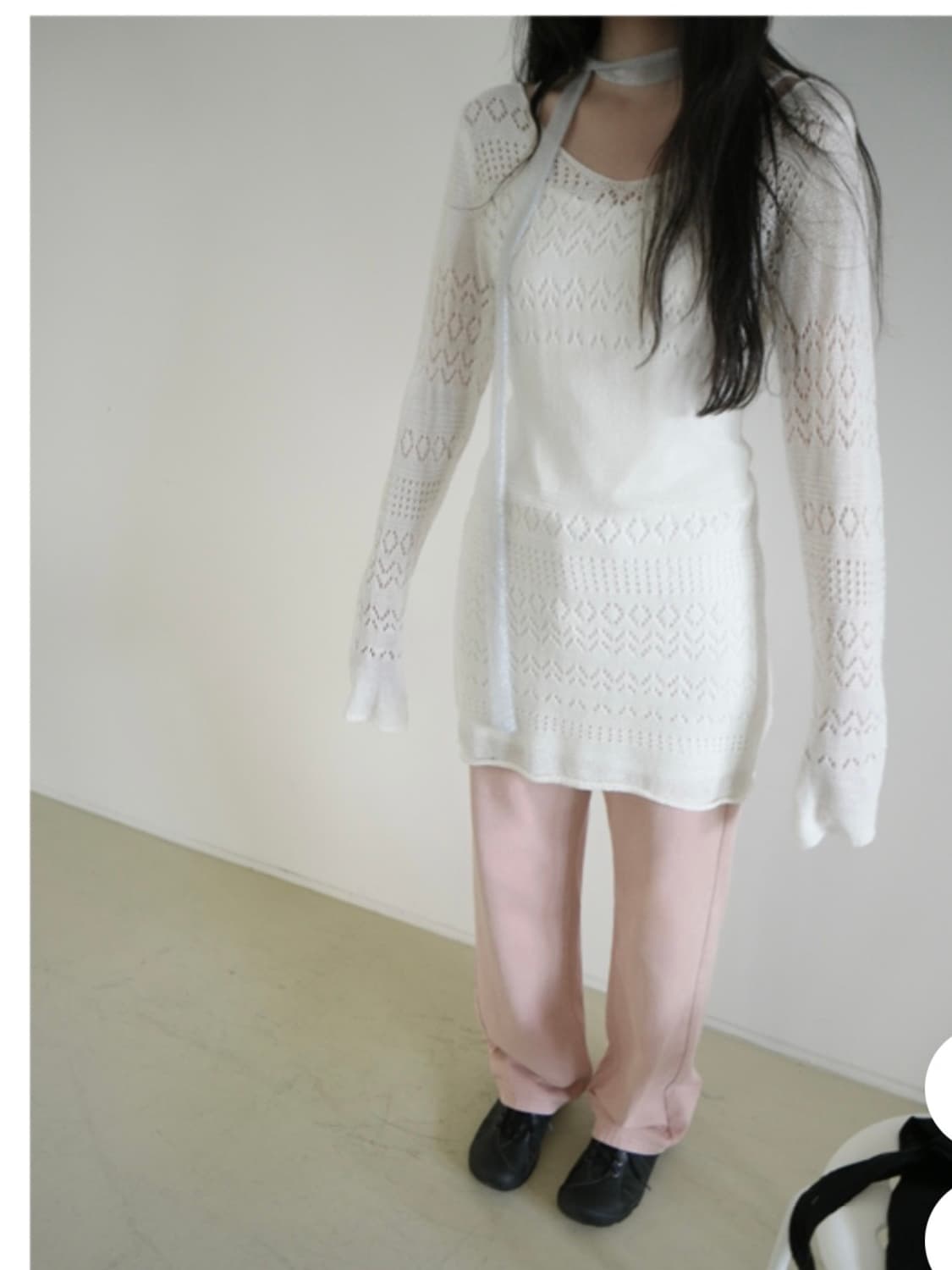 V넥 니트 원피스 상품이미지3