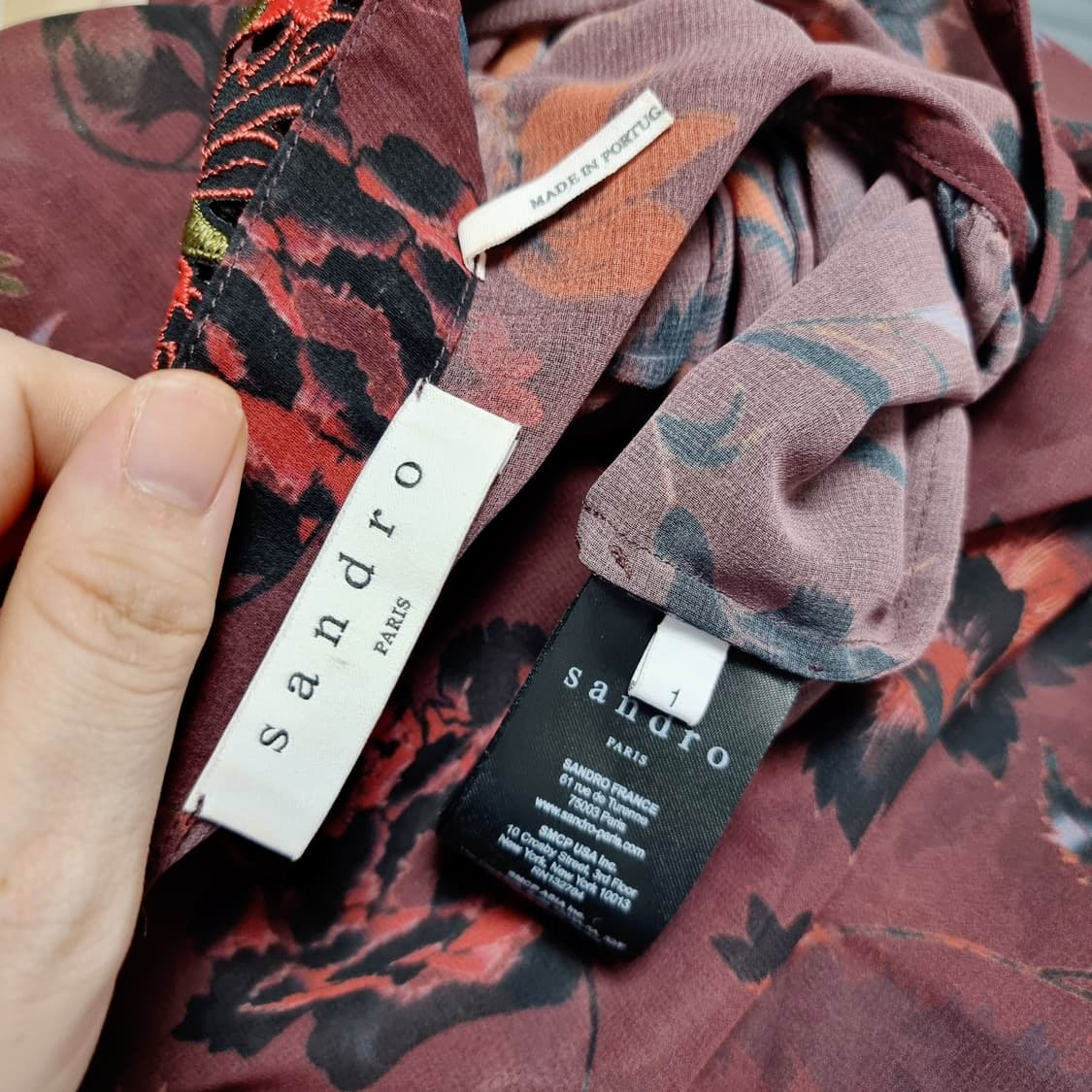 Sandro 산드로 시스루 블라우스 (사이즈1/55-66) 상태최상 상품이미지9