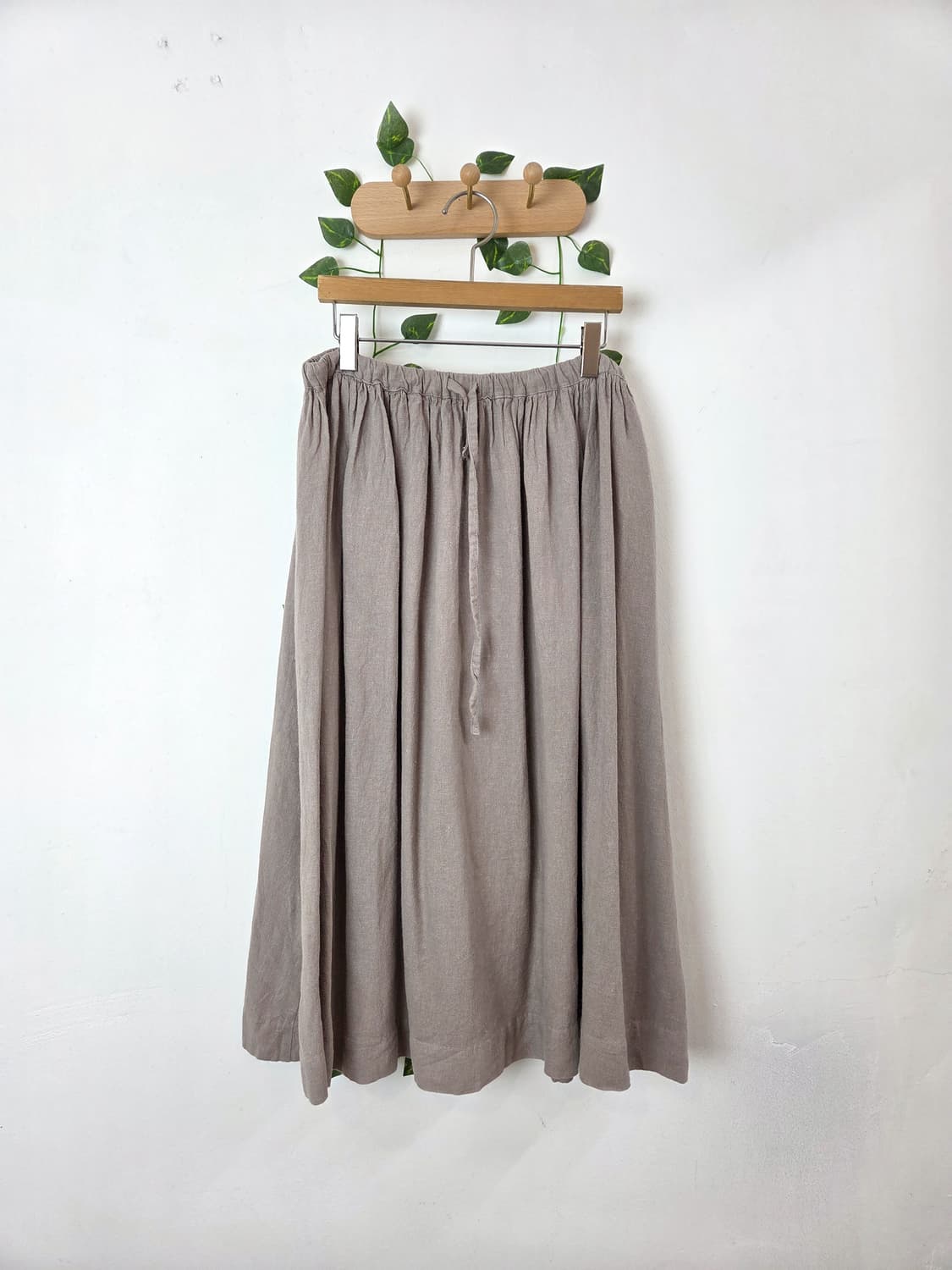 그레이 린넨 스커트 상품이미지1