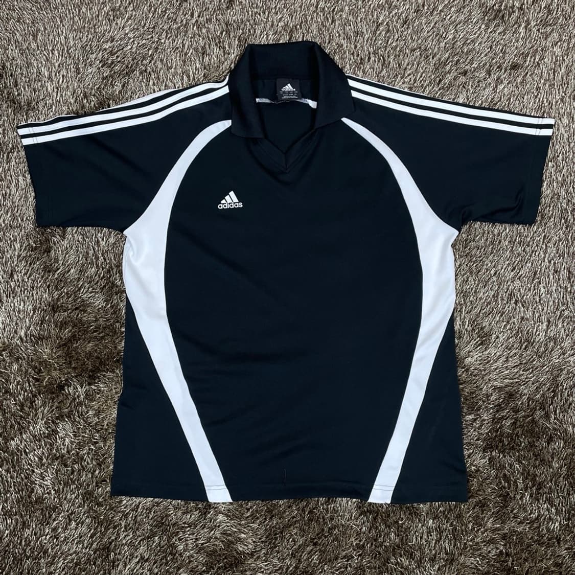 아디다스 Adidas 블랙 올드스쿨 기능성 반팔 카라티 XL 상품이미지1
