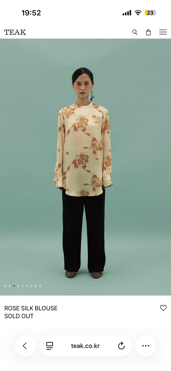 티크 로즈 실크 블라우스 상품이미지2