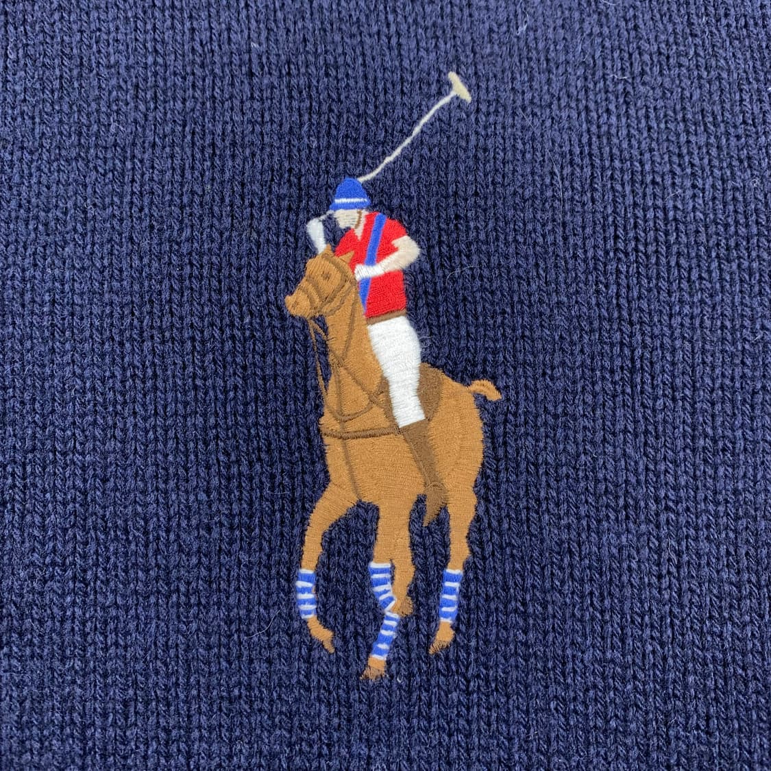 폴로 랄프로렌 빅포니 램스울 2way 니트집업 네이비 상품이미지3