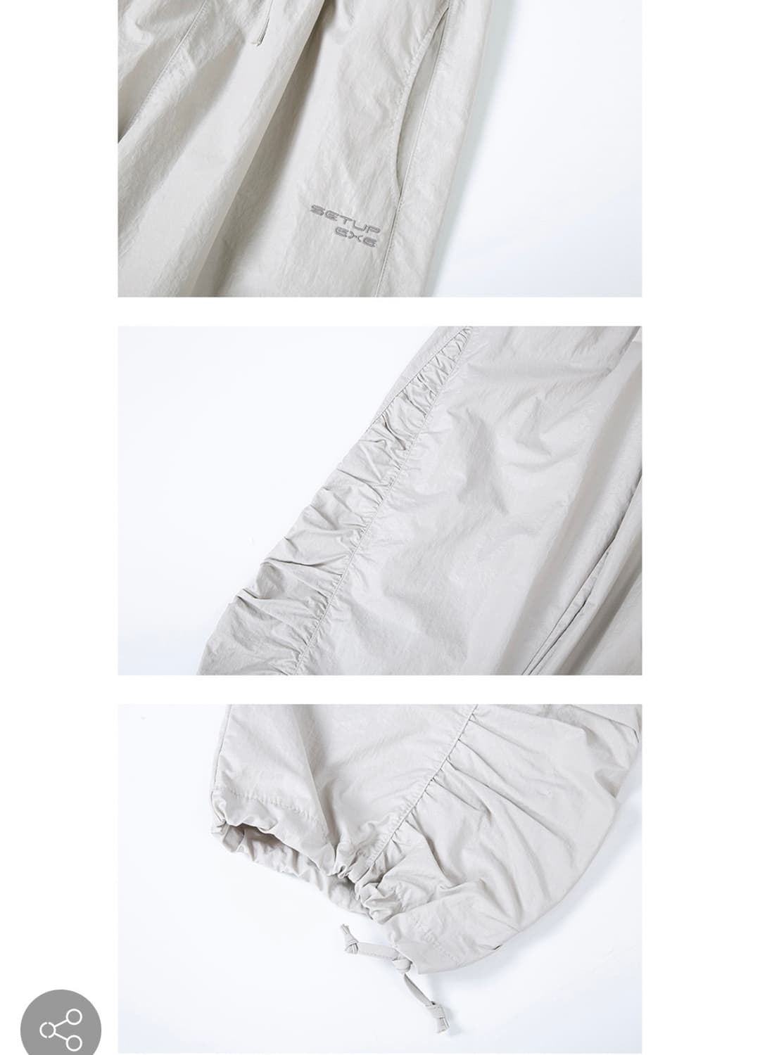 셋업이엑스이 사이드 셔링 패널 팬츠 라이트 그레이 상품이미지6