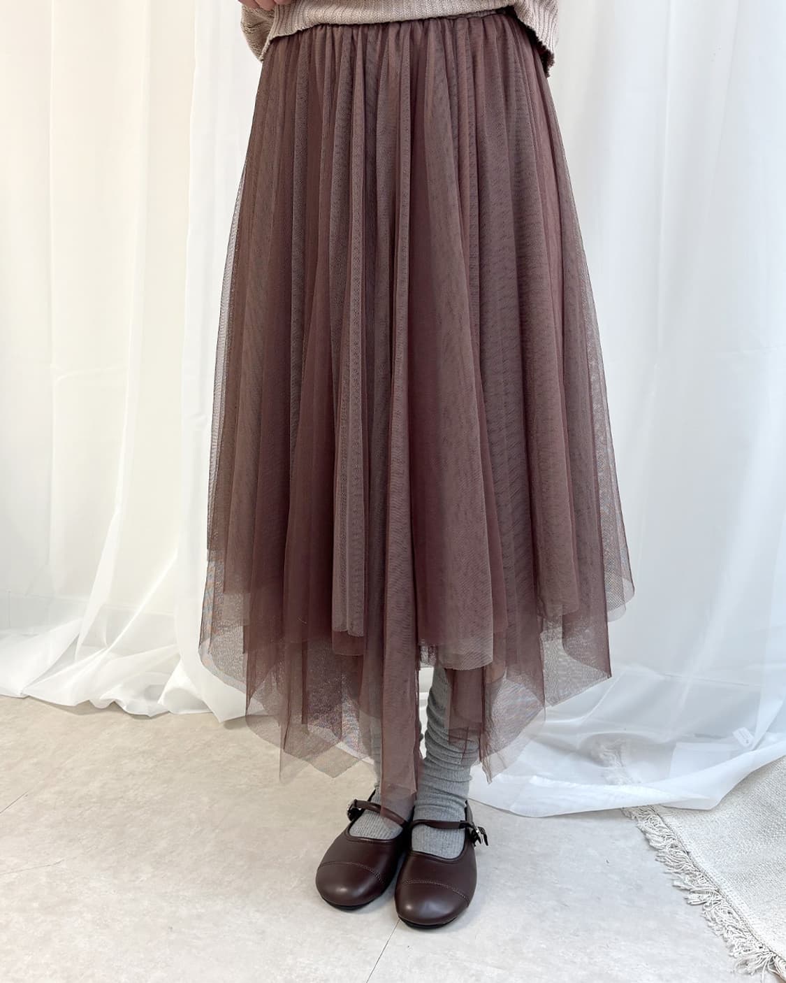 valerie brown mixed tulle layered skirt 상품이미지1
