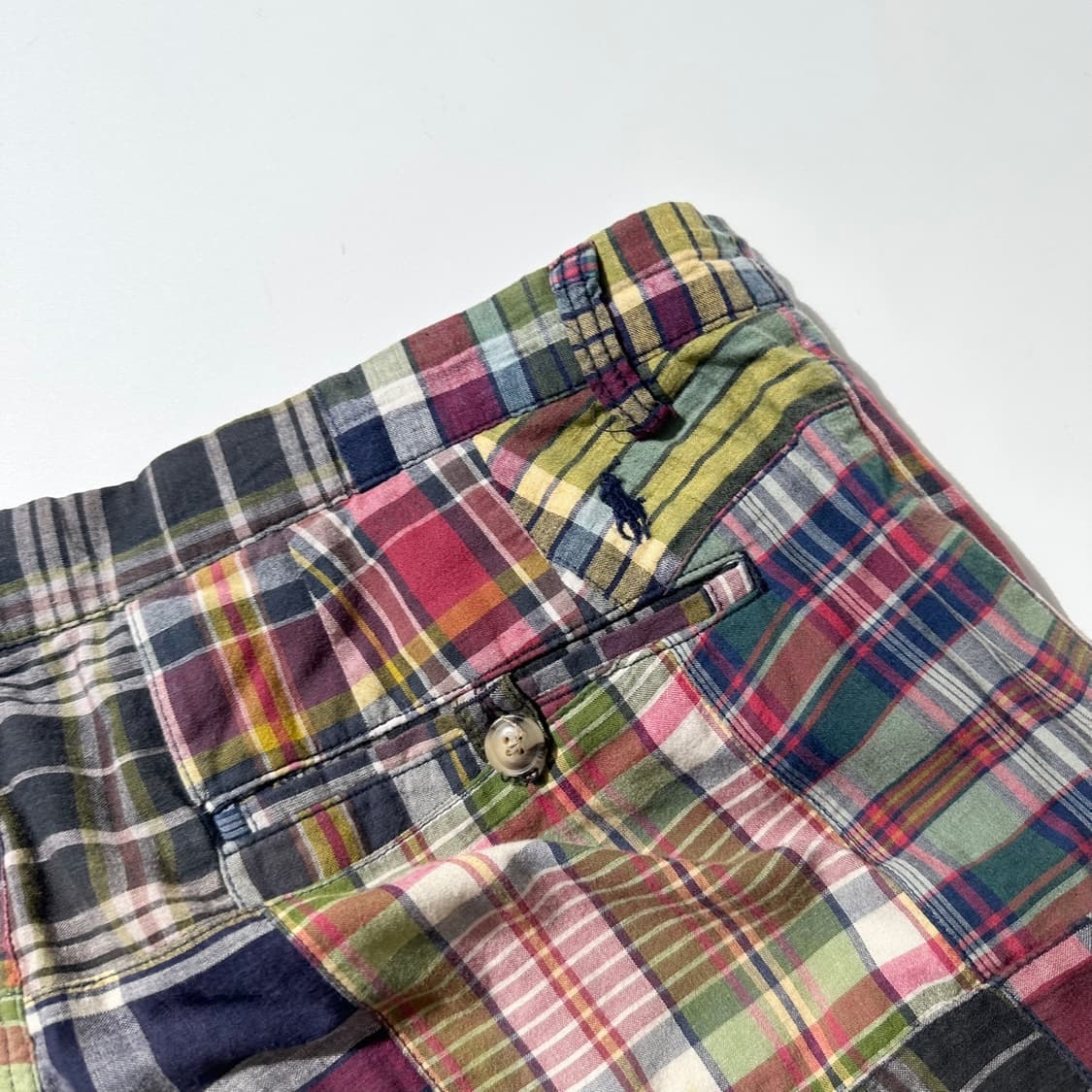 폴로 랄프로렌 마드라스 체크 패치워크 하프팬츠 반바지 상품이미지5