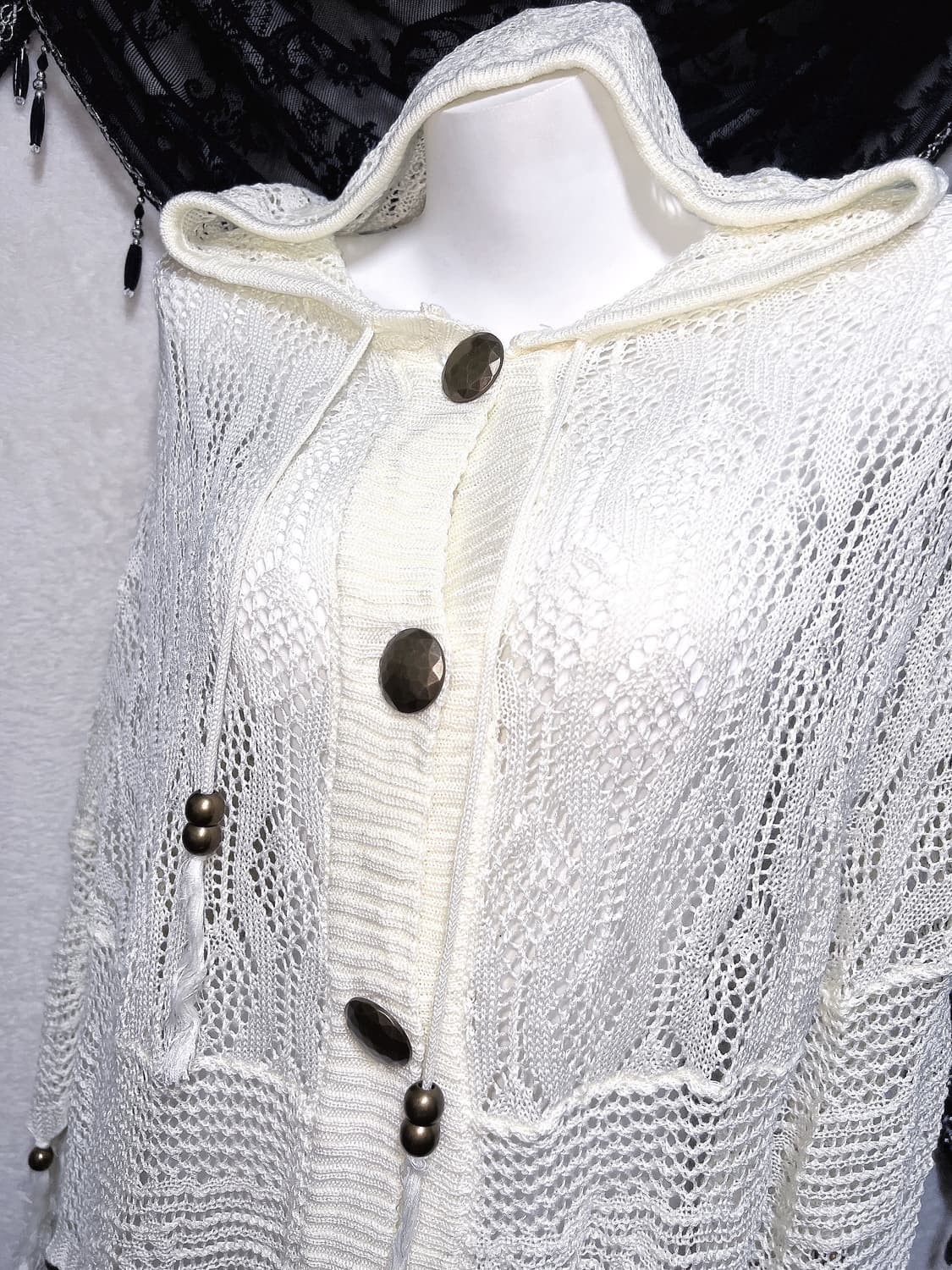 디그딥 digdeep 페어리 그런지 태슬 니트 후드 케이프 판초 모리 상품이미지2