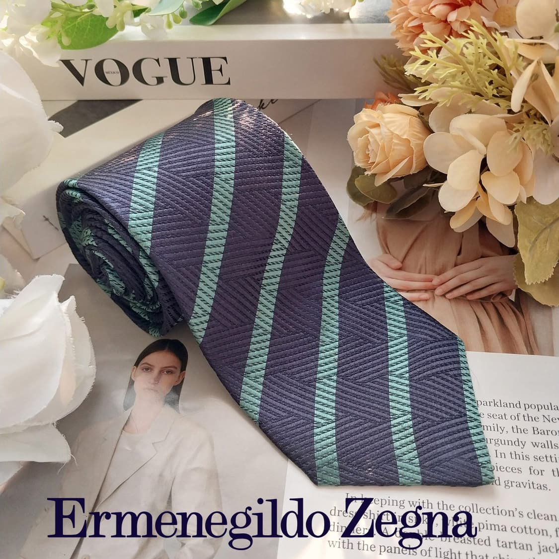 제냐 실크 네이비 레지멘탈 넥타이 8.1cm A+등급 K1703
 상품이미지2