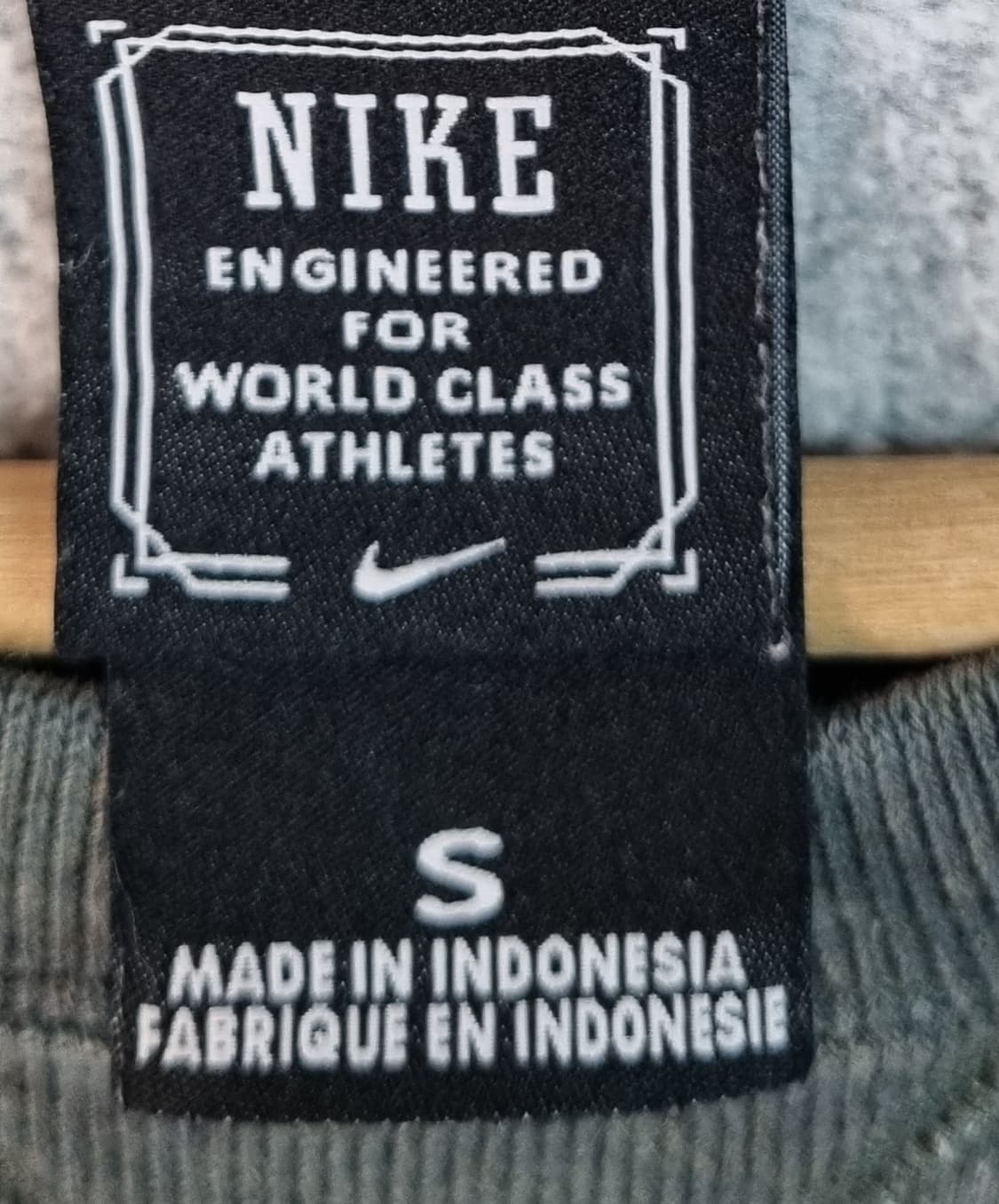 오버핏 S ) 나이키 그레이+카키 기모 맨투맨 상품이미지3