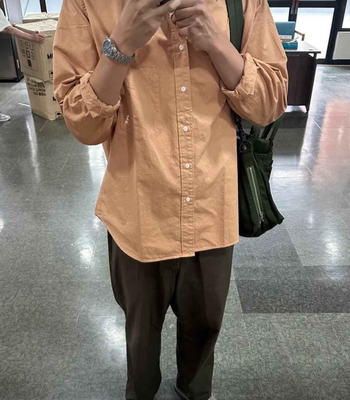 에스피오나지 셔츠 Cotton Over  Shirt Brick 상품이미지2