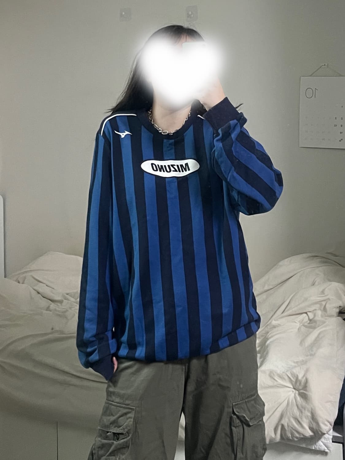 미즈노 올드 스트라이프 맨투맨 상품이미지1