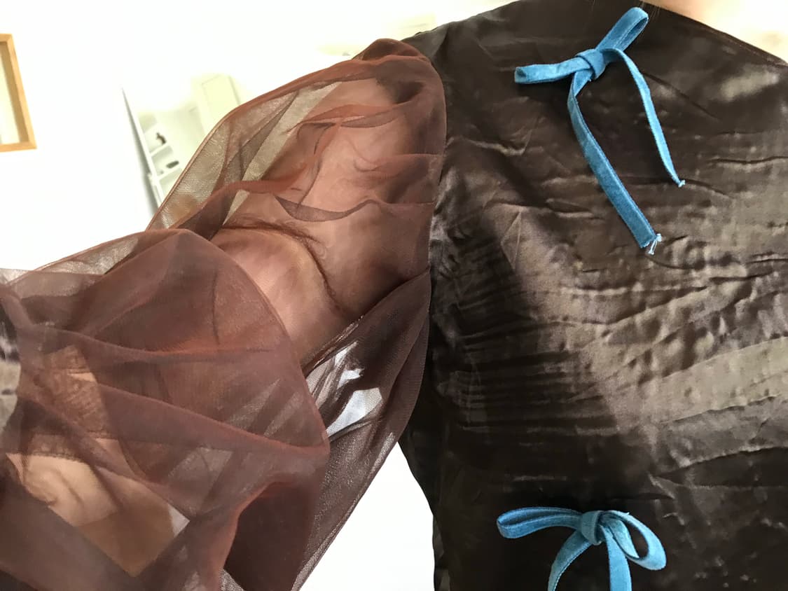 vintage brown ribbon blouse 상품이미지6