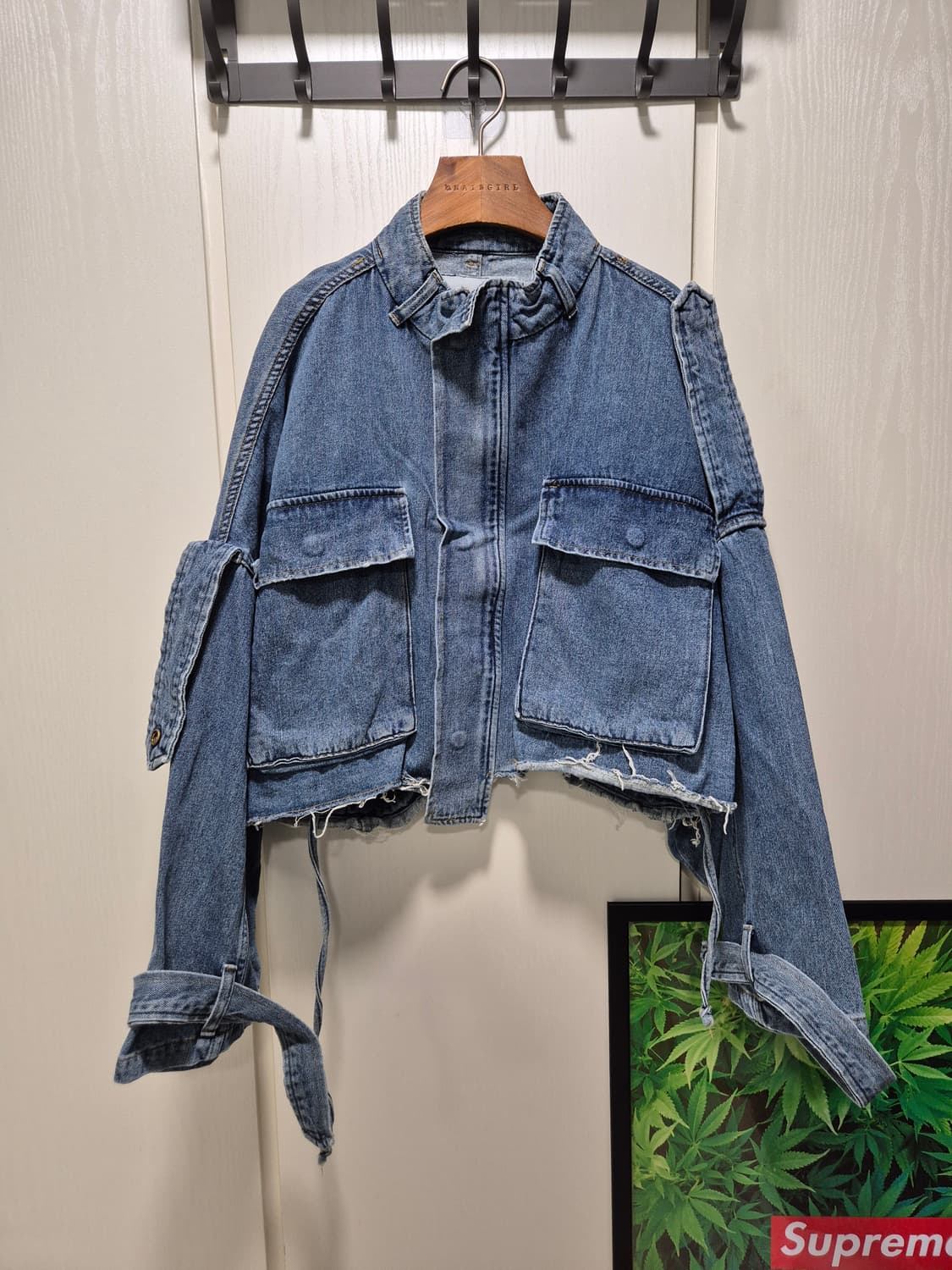 (세일)(새상품)아수라백작 디자인 데님 크롭 자켓 상품이미지1