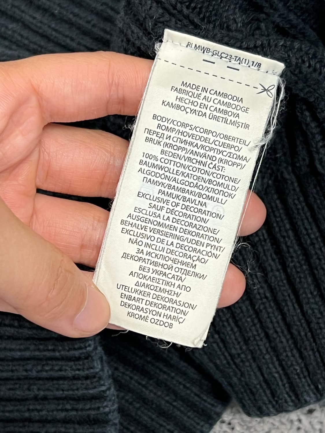 (L) 폴로 랄프로렌 키즈 레드포니 케이플 꽈베기 니트 블랙 상품이미지3