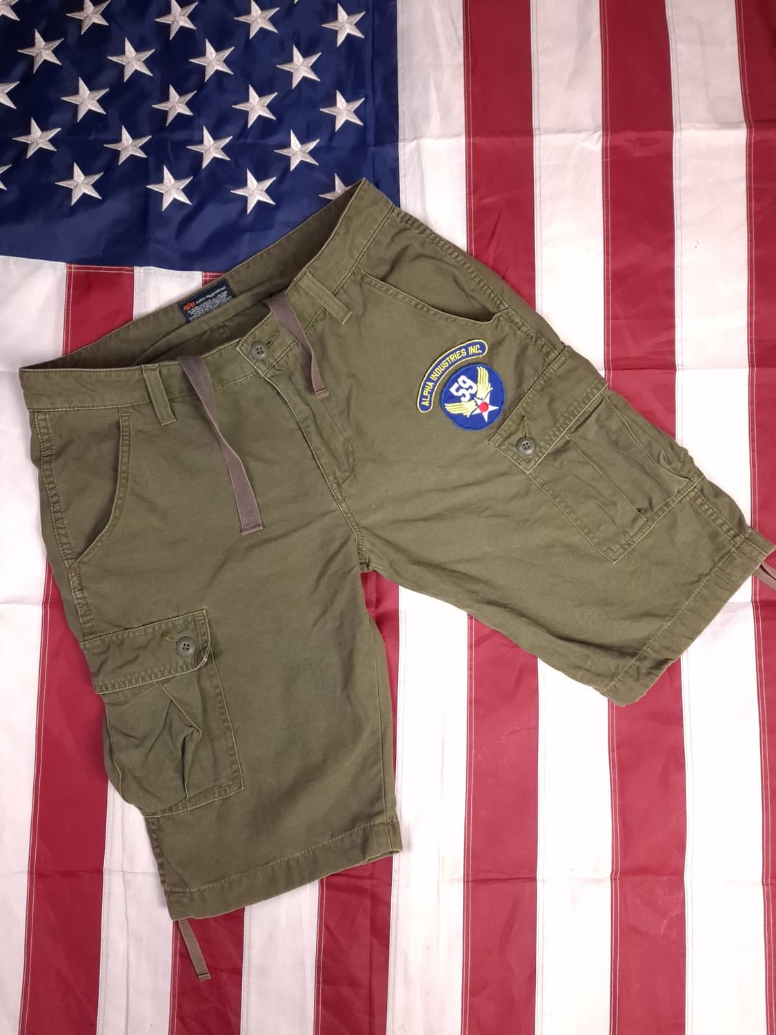 오리지날 일본판 알파사 밀리터리 패치 카고 반바지 상품이미지1