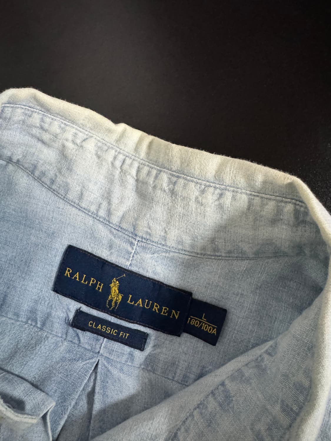 폴로 랄프로렌 연청 샴브레이 데님 셔츠 XL 상품이미지6