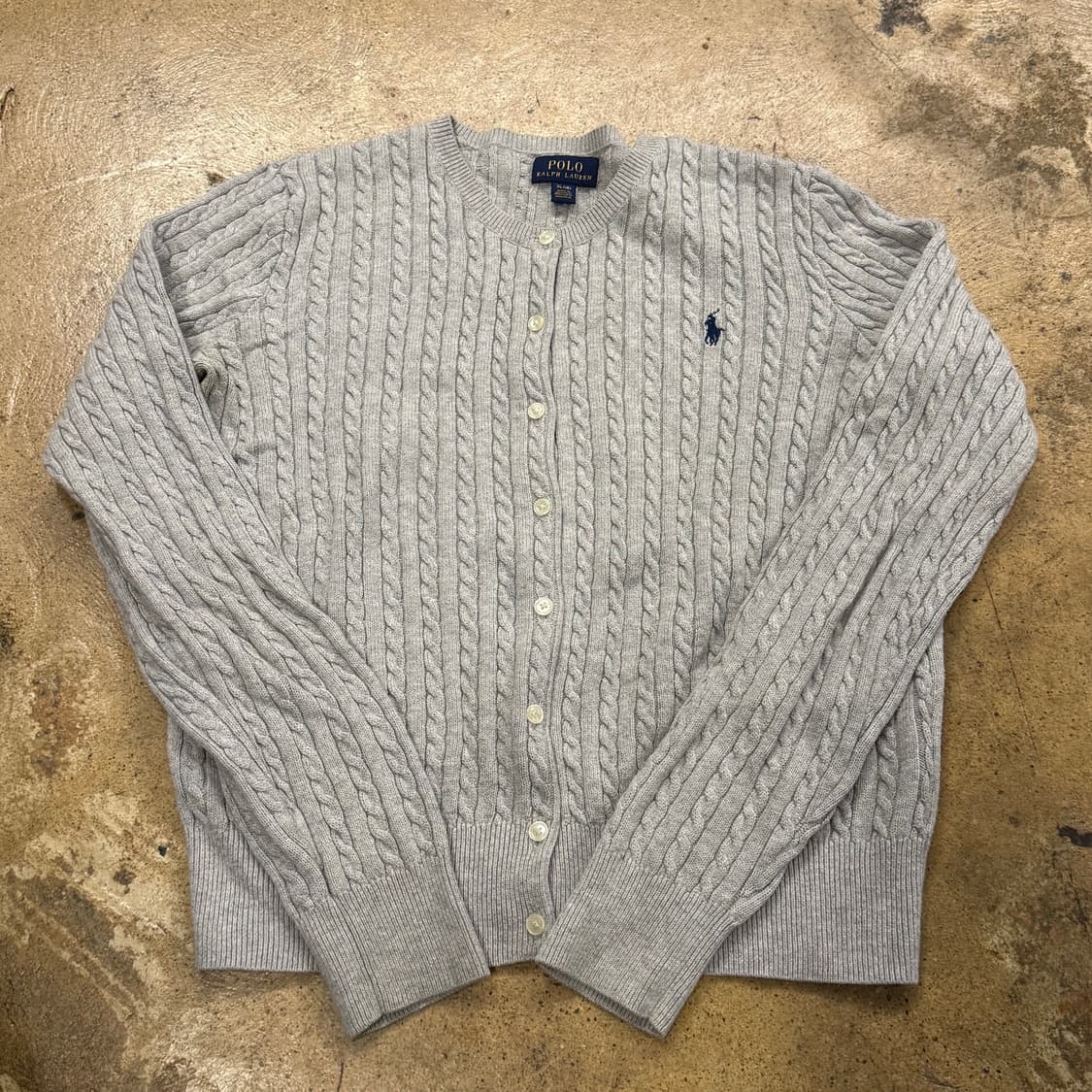 폴로 랄프로렌 그레이 꽈배기 니트 가디건 상품이미지2