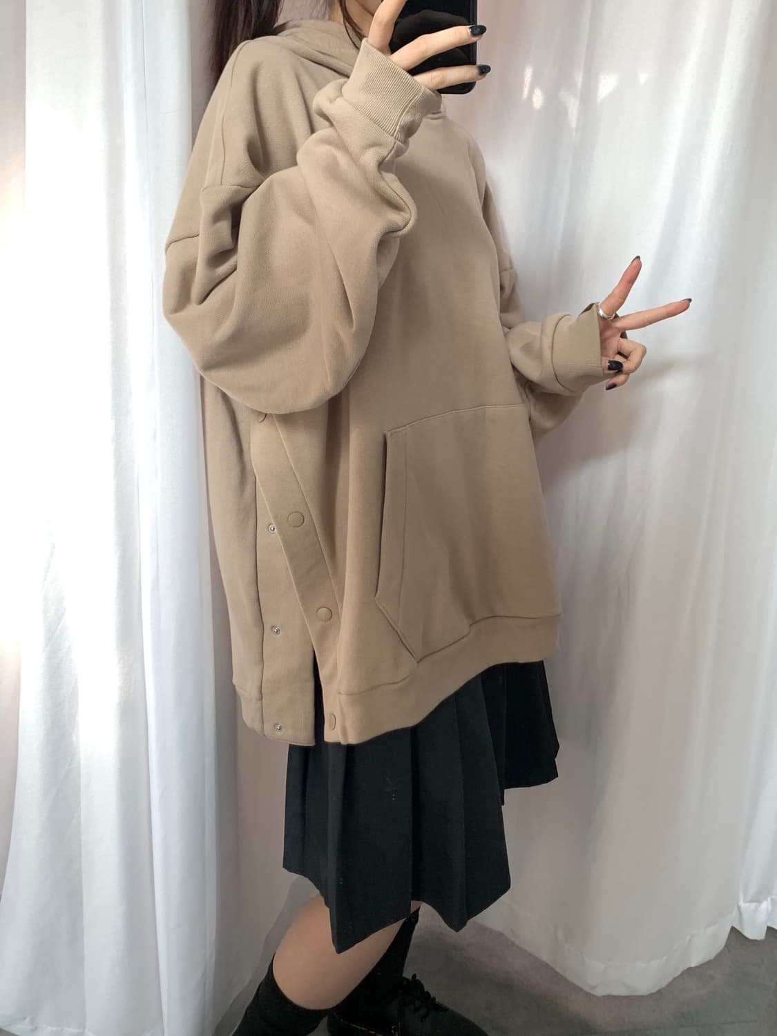 Adidas 아디다스 베이지컬러 에센셜 후드티 상품이미지1