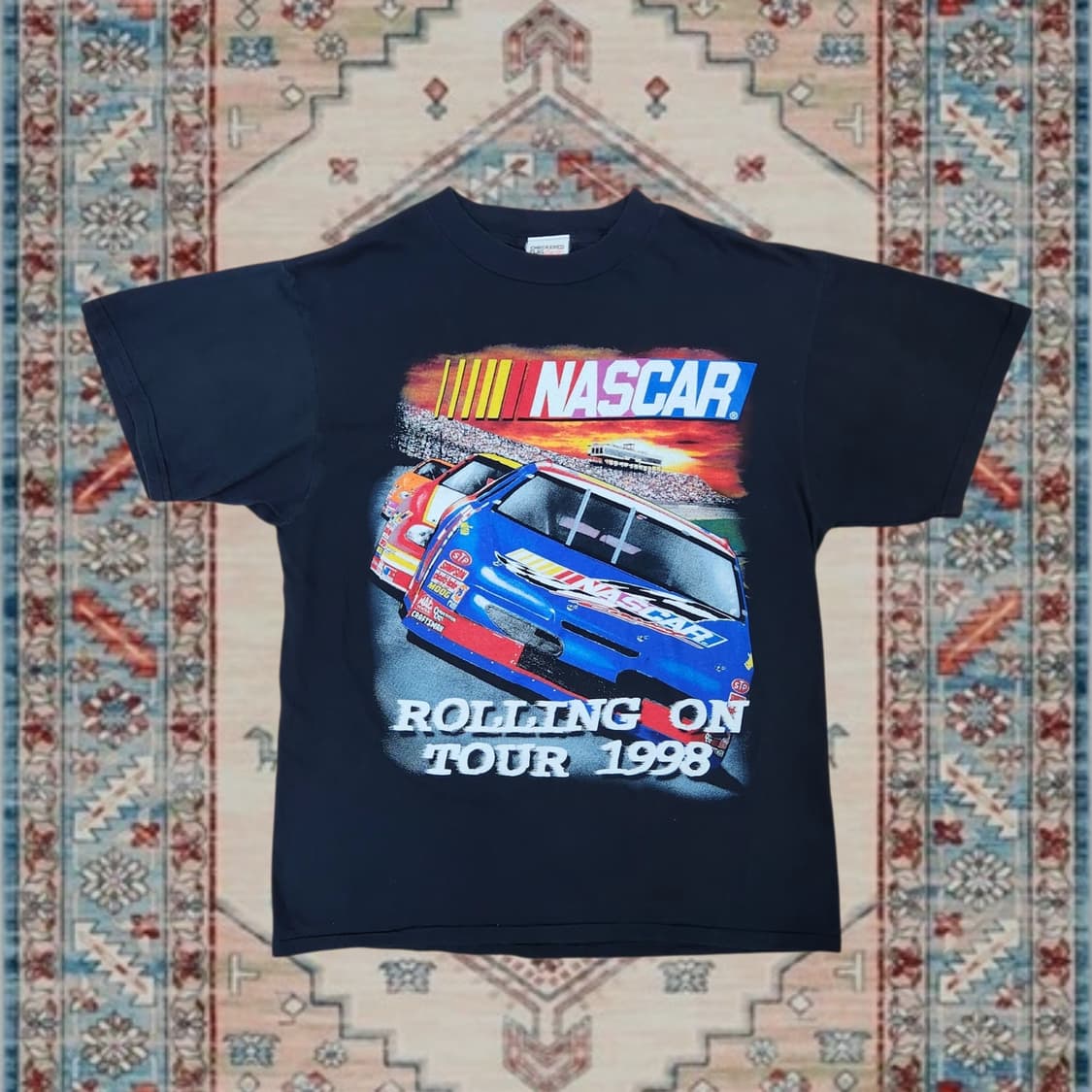 90s 빈티지 NASCAR 'Rolling On Tour' 티셔츠 L 상품이미지1