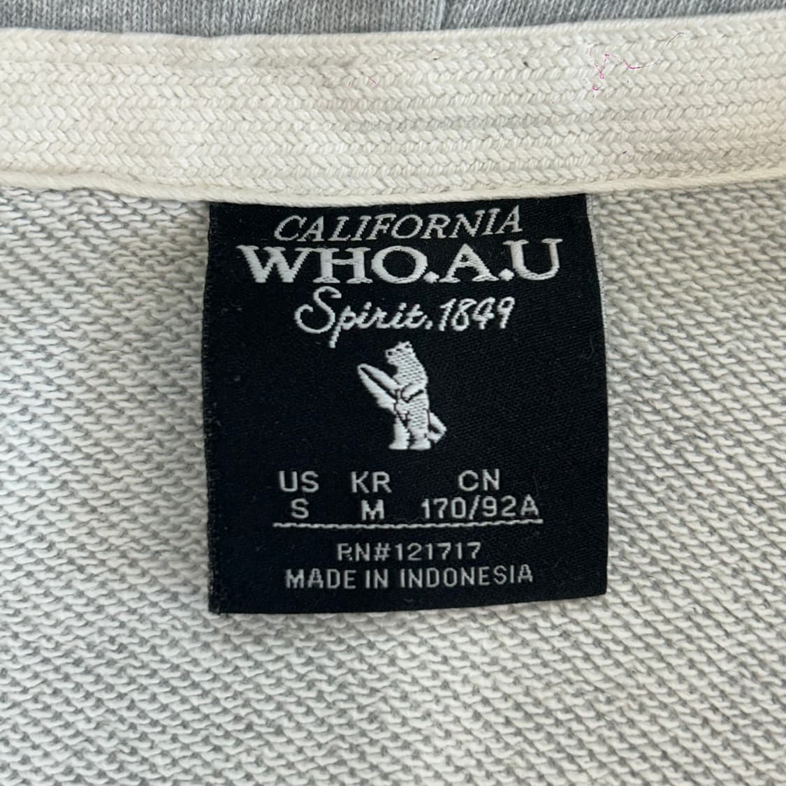 Who.A.U 후아유 스펠아웃로고 그레이 후드집업 상품이미지5