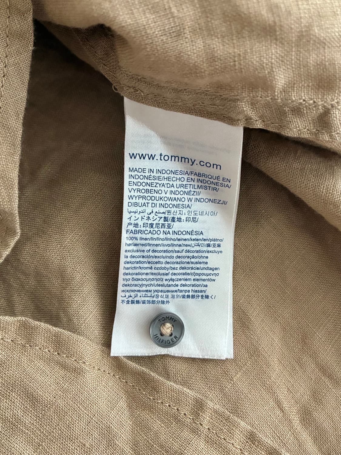 4) 타미힐피거 노카라 퓨어린넨 셔츠 브라운 상품이미지7
