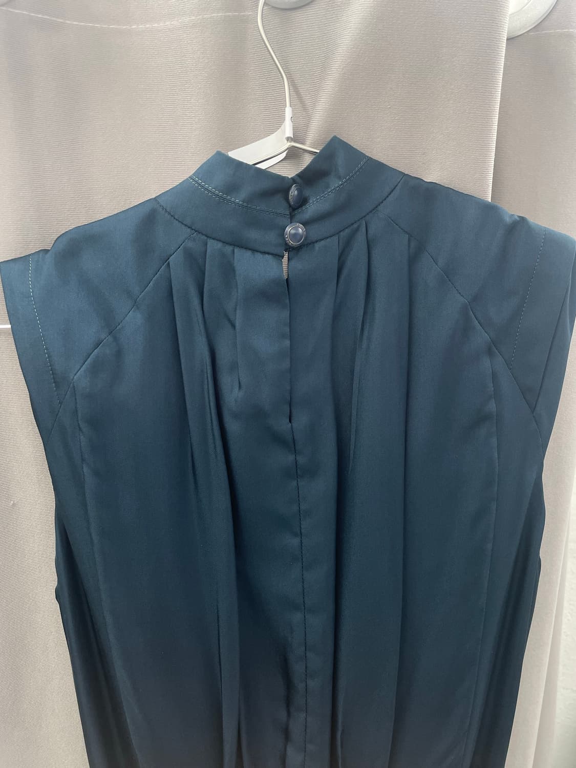 차이나넥 미디 실크 원피스  상품이미지6