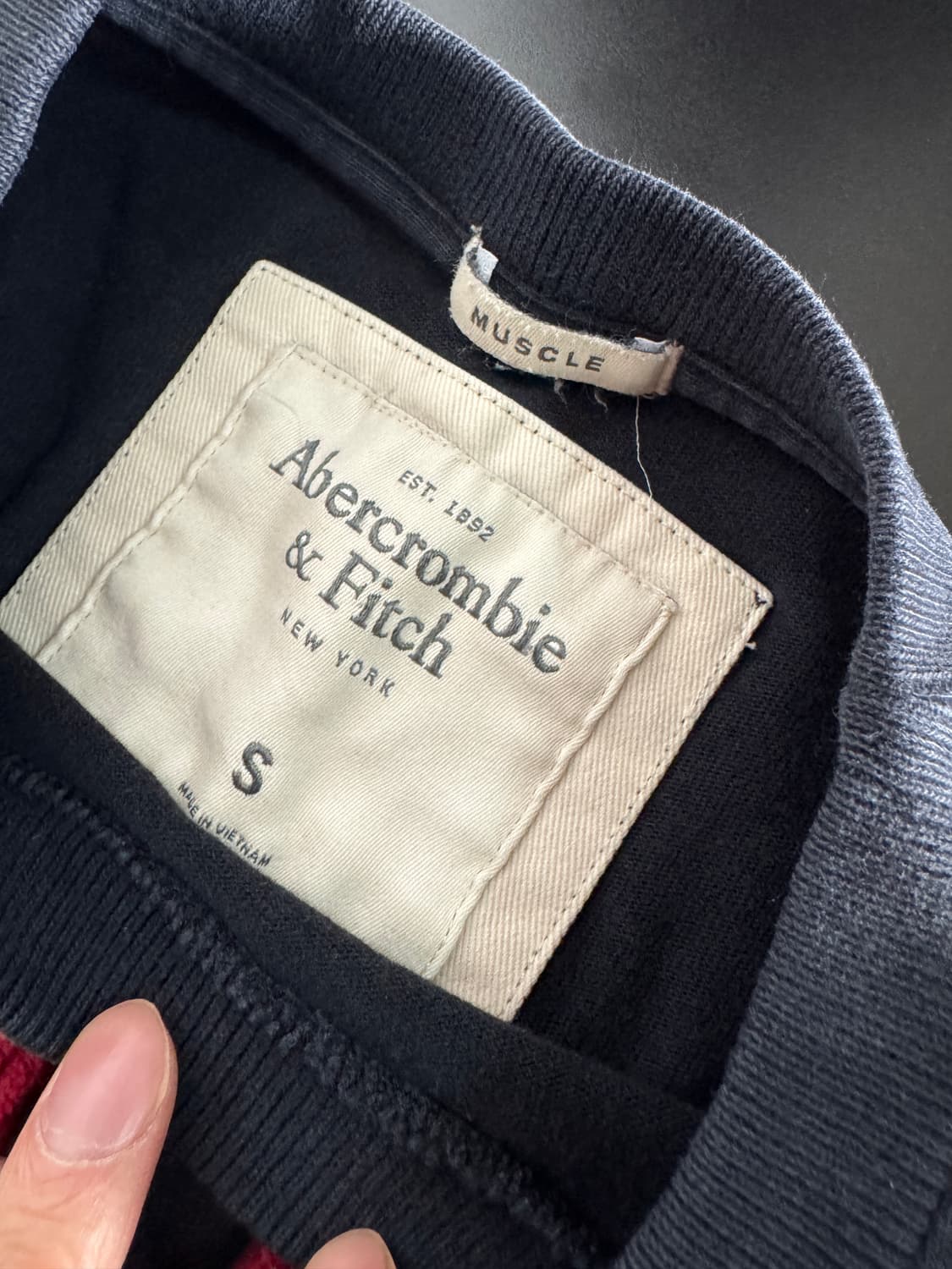 여성 아베크롬비 스펠아웃 긴팔 롱 슬리브 s 네이비 상품이미지3