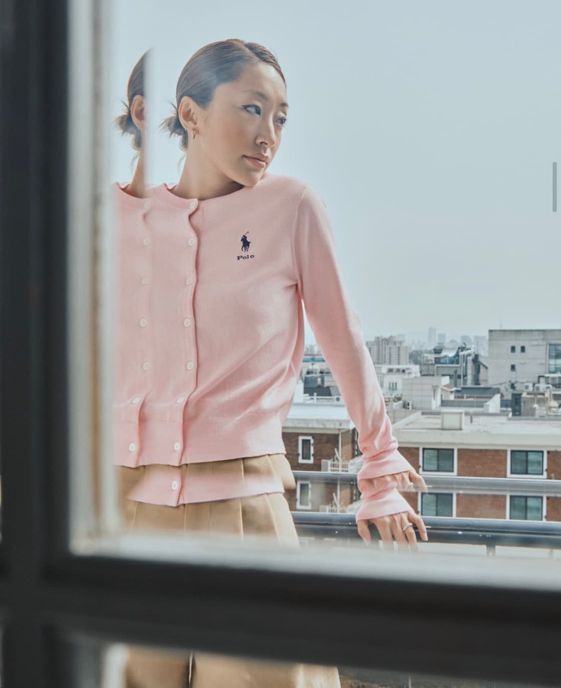 폴로랄프로렌 핑크캡슐컬렉션 코튼 블렌드 가디건 상품이미지5