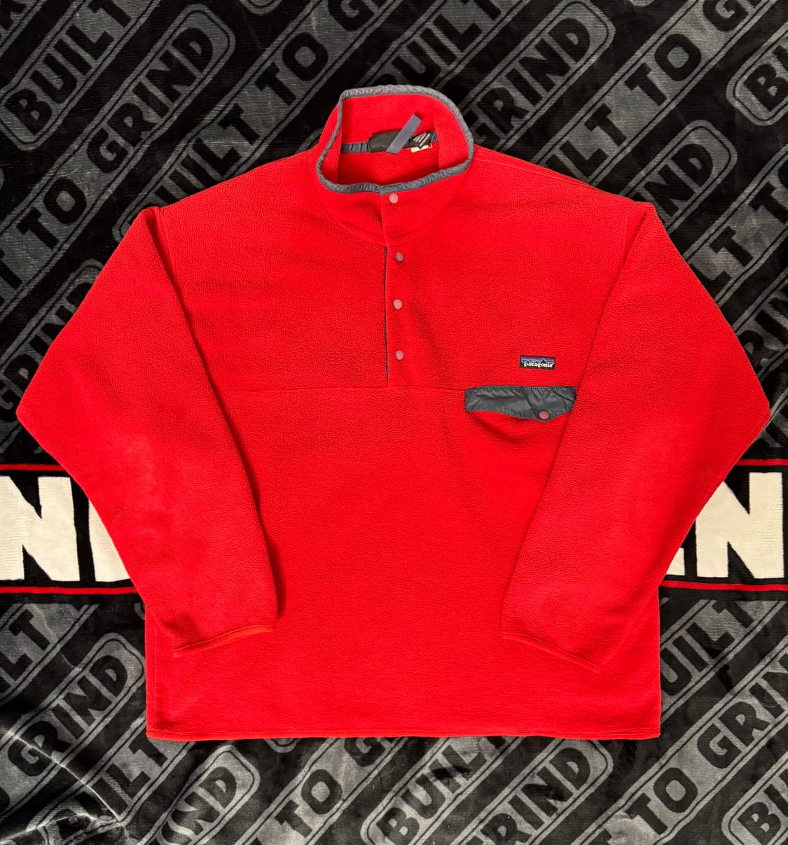 파타고니아 신칠라 스냅 티 풀 오버 레드 앤 블랙 메이드 인 멕시코 상품이미지1