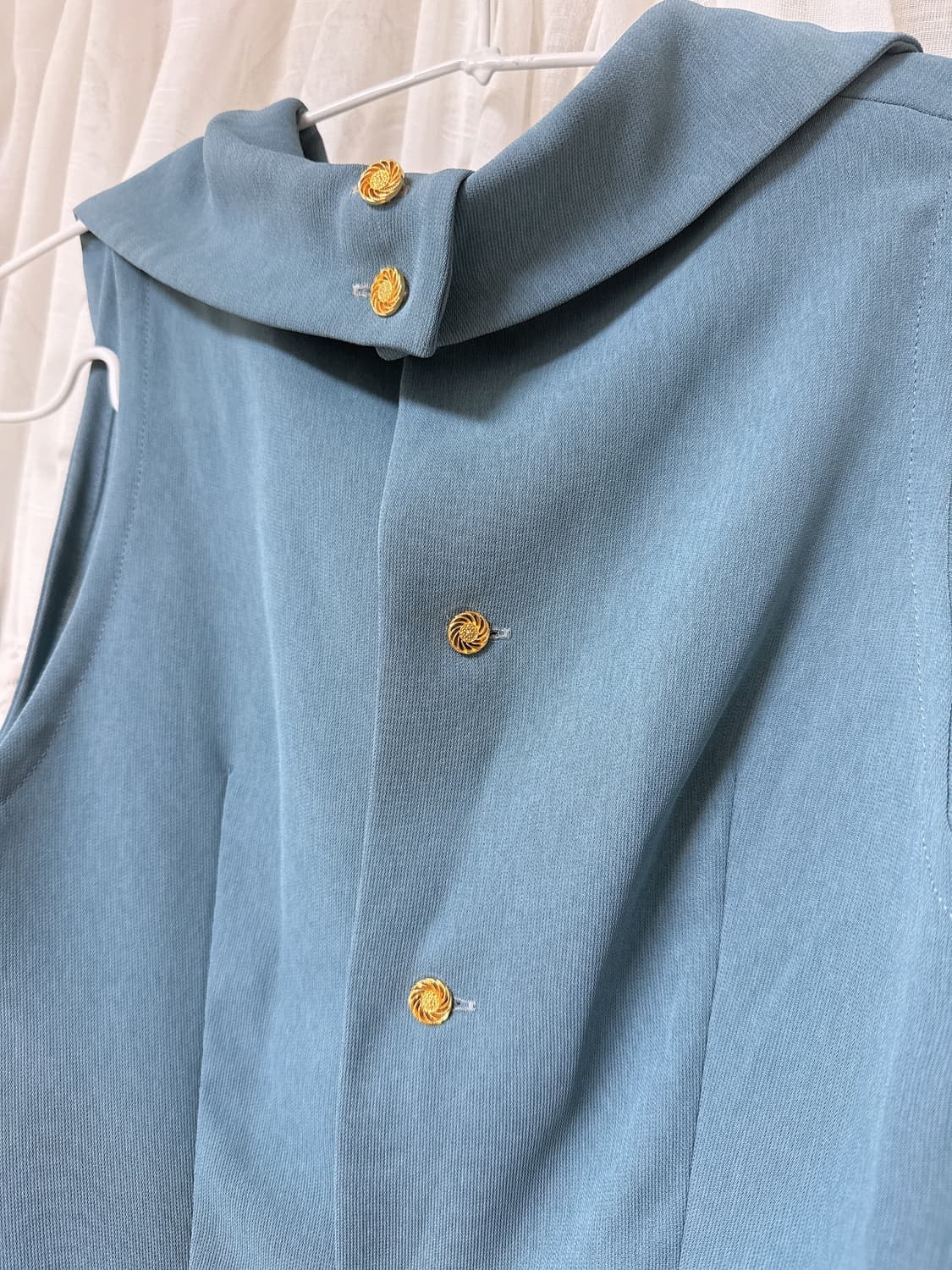 Oree 오르에 빈티지 골드버튼 투웨이 슬리브리스 블라우스 vintage 상품이미지5