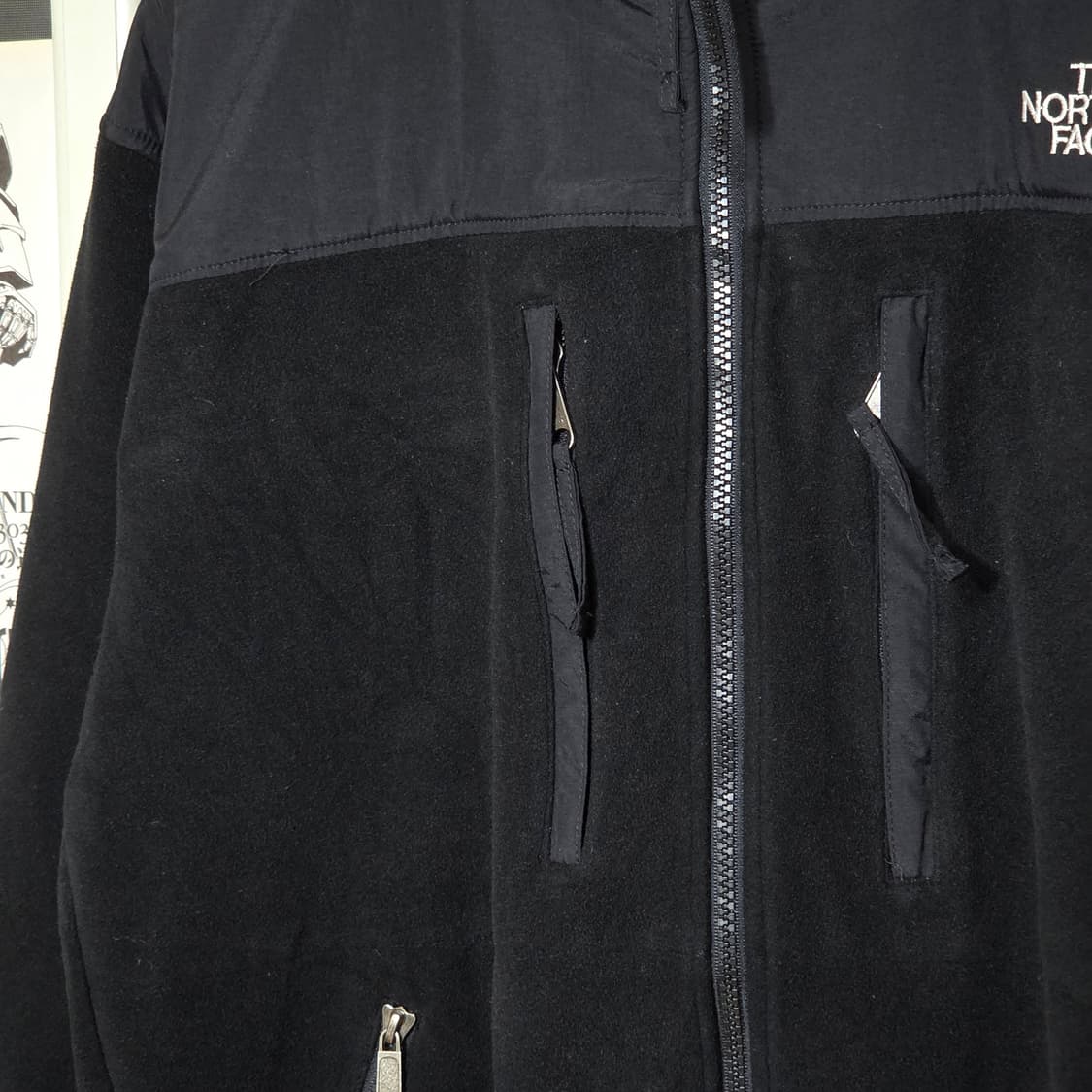 JPN 노스페이스 블랙 후리스 배색 집업 상품이미지4