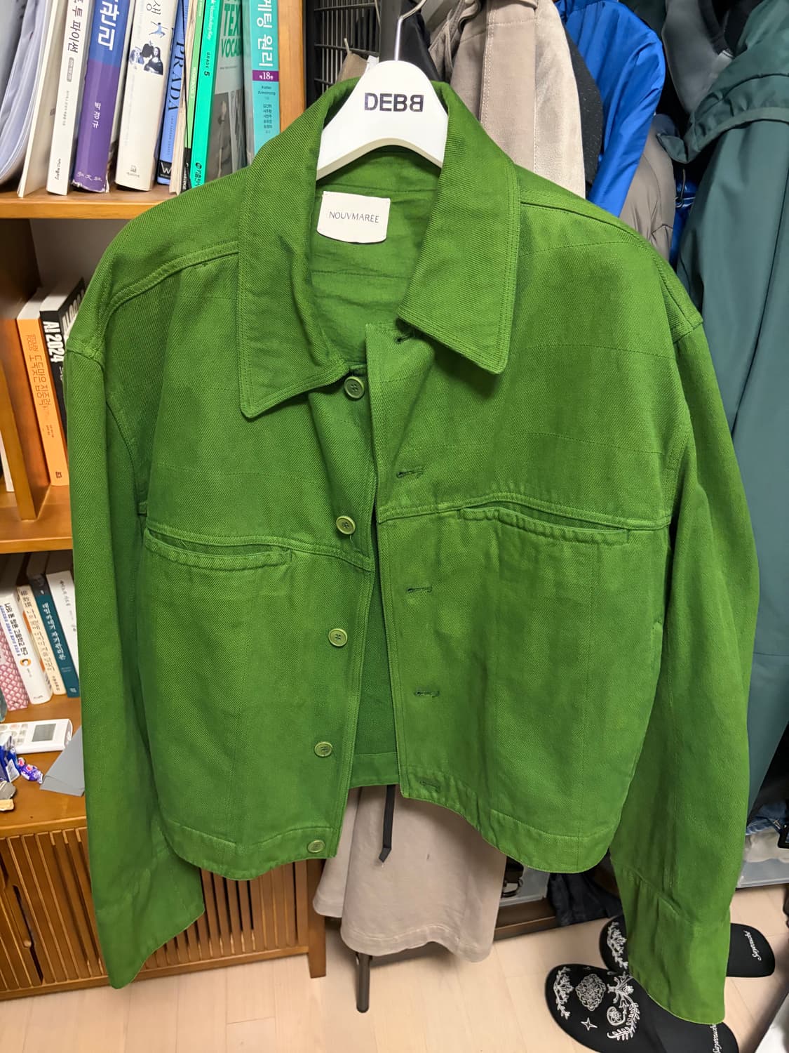 네오 코튼 가먼트 스티치드 자켓 그린 M 상품이미지1