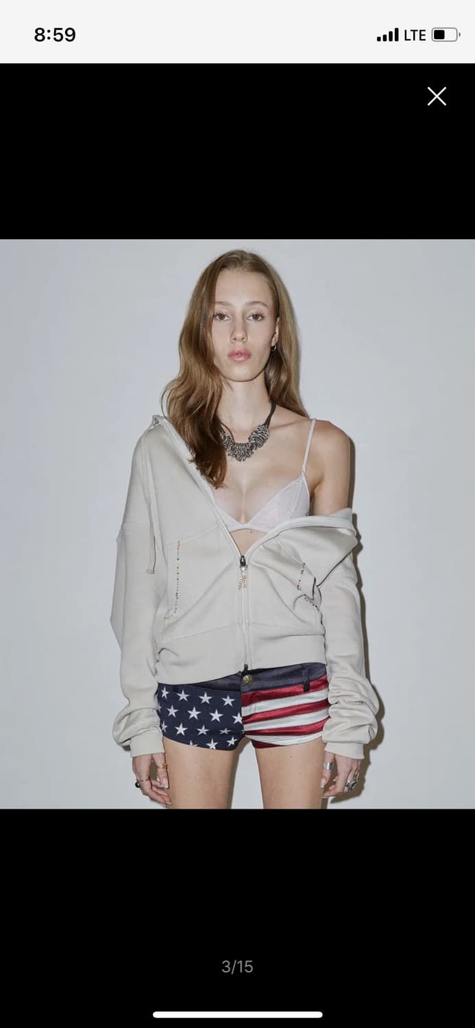 Beaded Saint Hoodie Zip-Up Dirty White M 상품이미지2