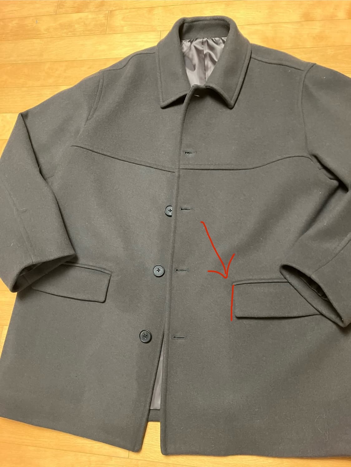 무탠다드 울 블렌드 오버사이즈 카코트 [건메탈] XL 상품이미지4