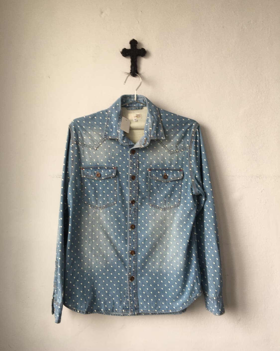 Dot pattern pocket point shirt 상품이미지2