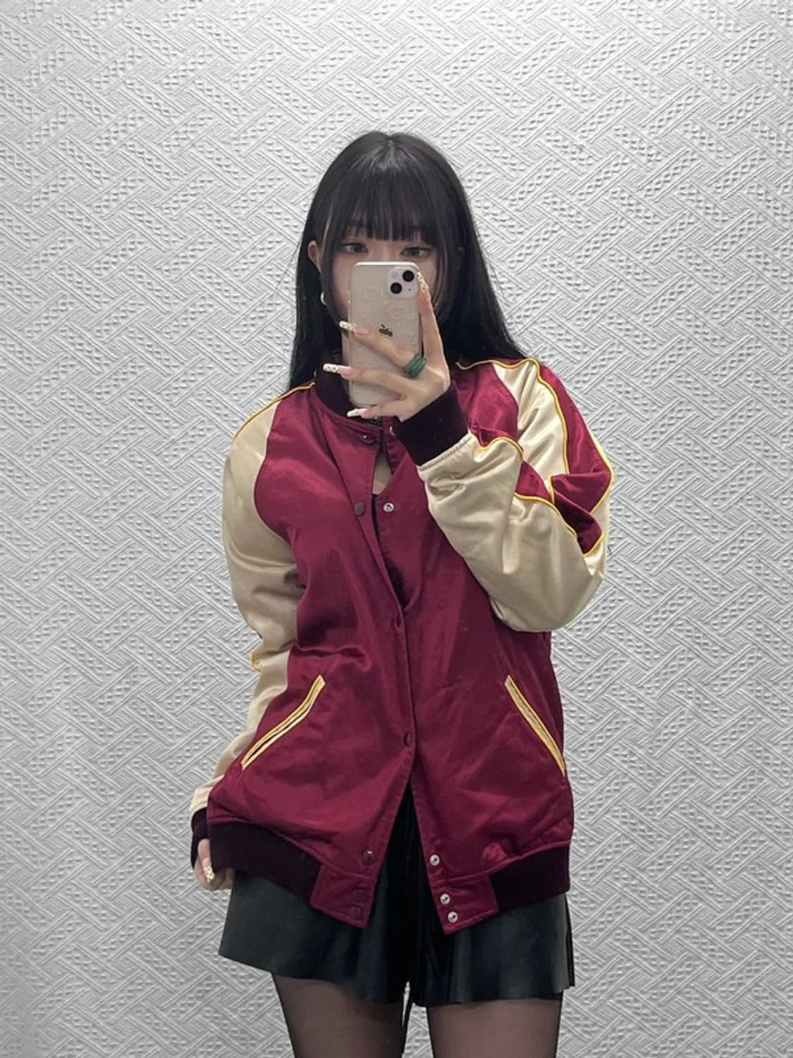 챔피온 레트로 90's 새틴 리버시블 바시티 자켓 L C09949 상품이미지2