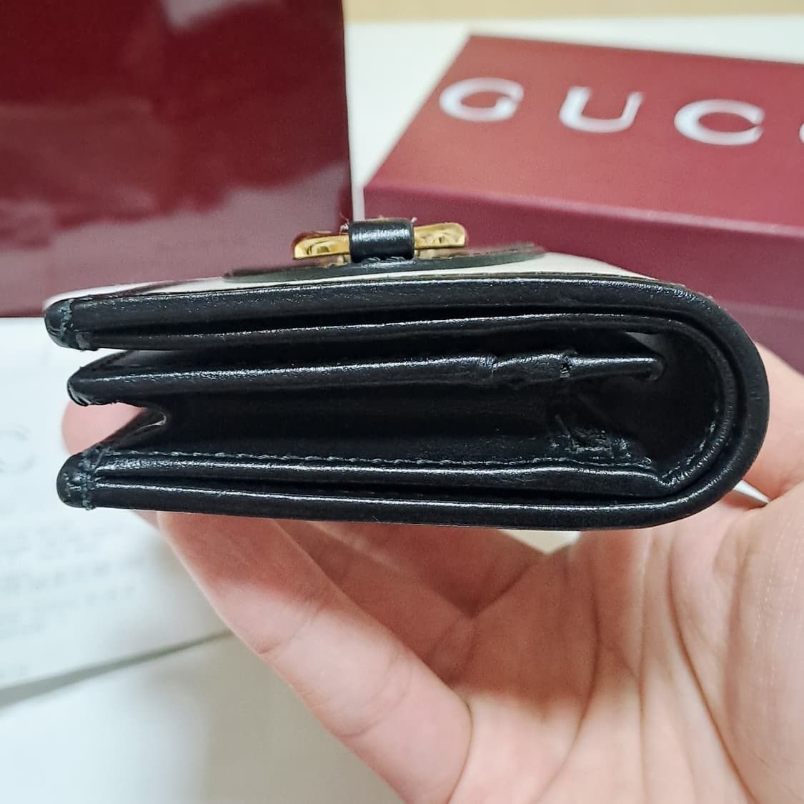 [정품/영수증풀세트] 구찌 홀스빗 지갑 (희소한 블랙 화이트 조합) 상품이미지9