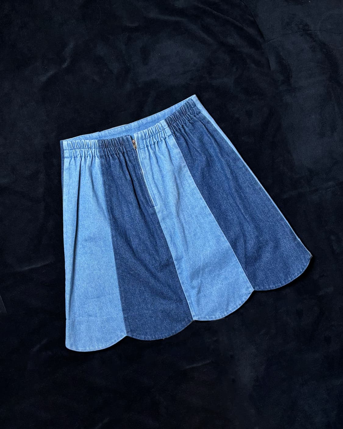 일본빈티지 투톤 미니 스커트 상품이미지2