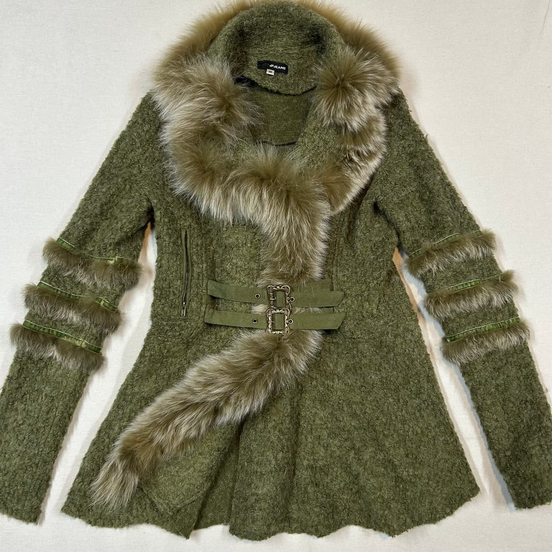 M) Y2K 페어리 그런지 퍼 트리밍 가디건 재킷 상품이미지2