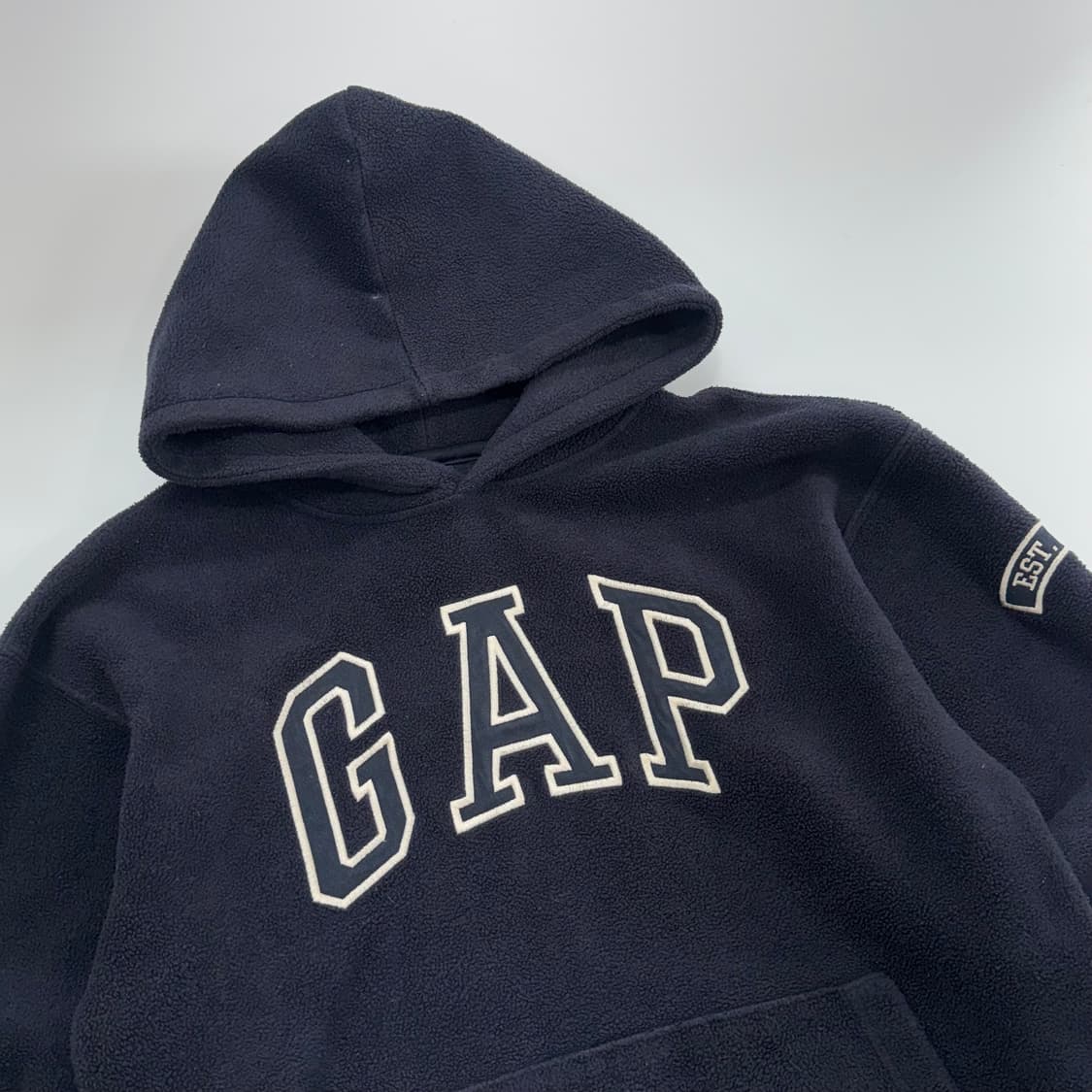 Gap 갭 네이비 로고 네이비 후리스 후드티 상품이미지4