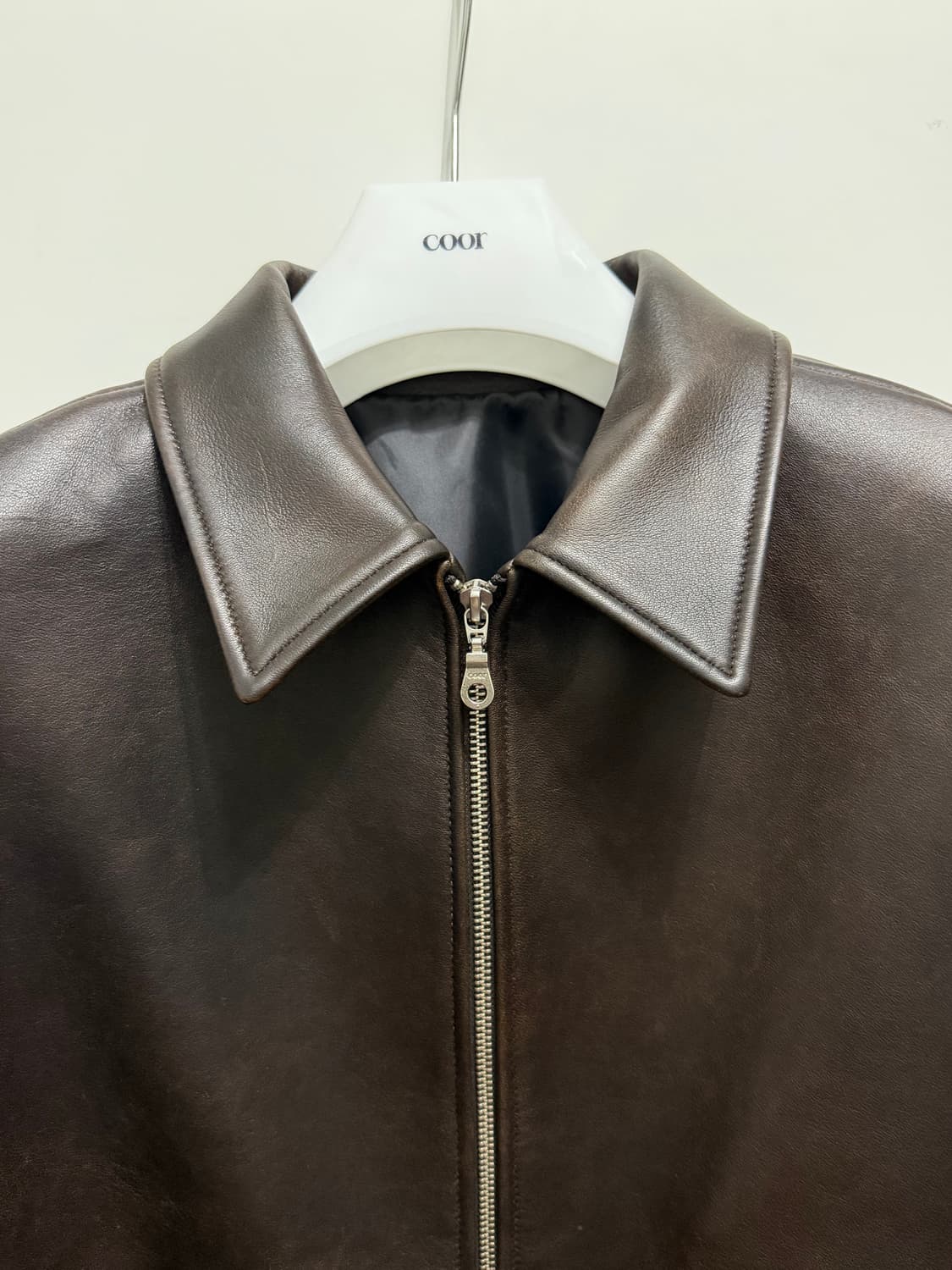 [XL] 쿠어 앤틱 램스킨 레더 블루종 다크브라운 상품이미지3