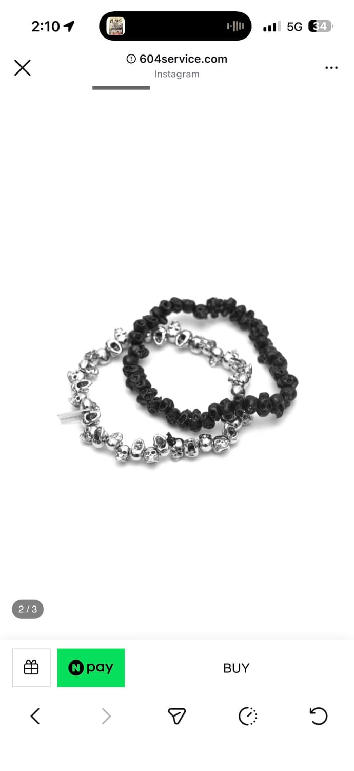 604서비스 SKULL WREATH BRACELET 팔찌 해골 상품이미지2