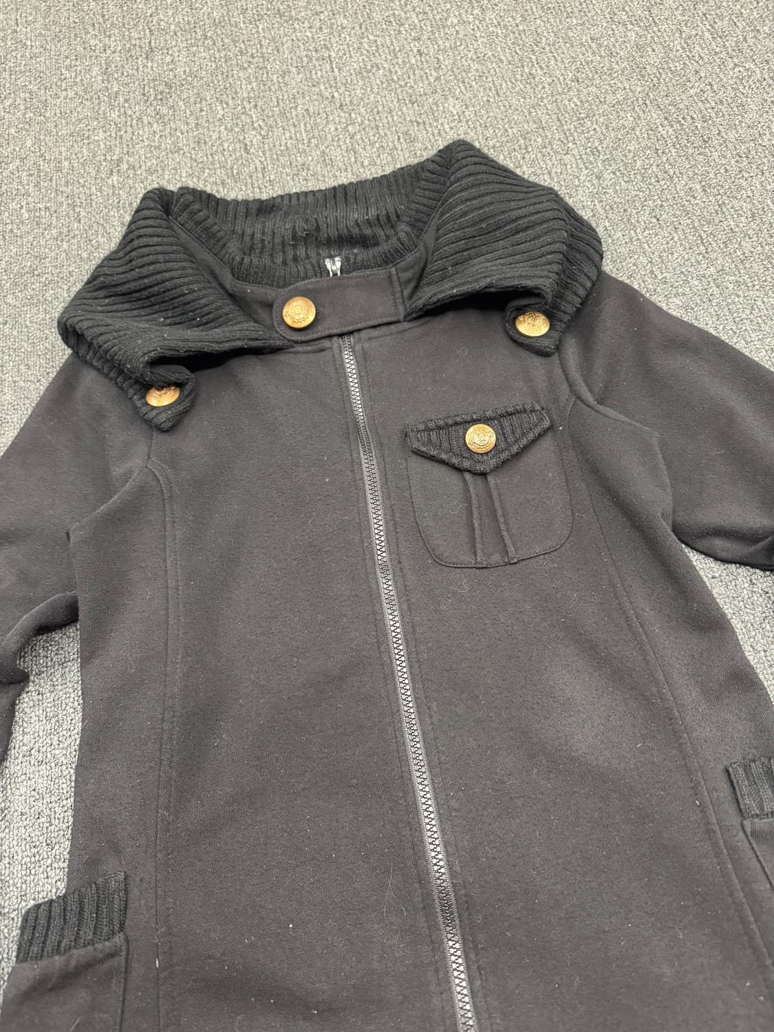 M)BEGUM 빈티지 여성 금장 레이어드 풀집업 상품이미지4