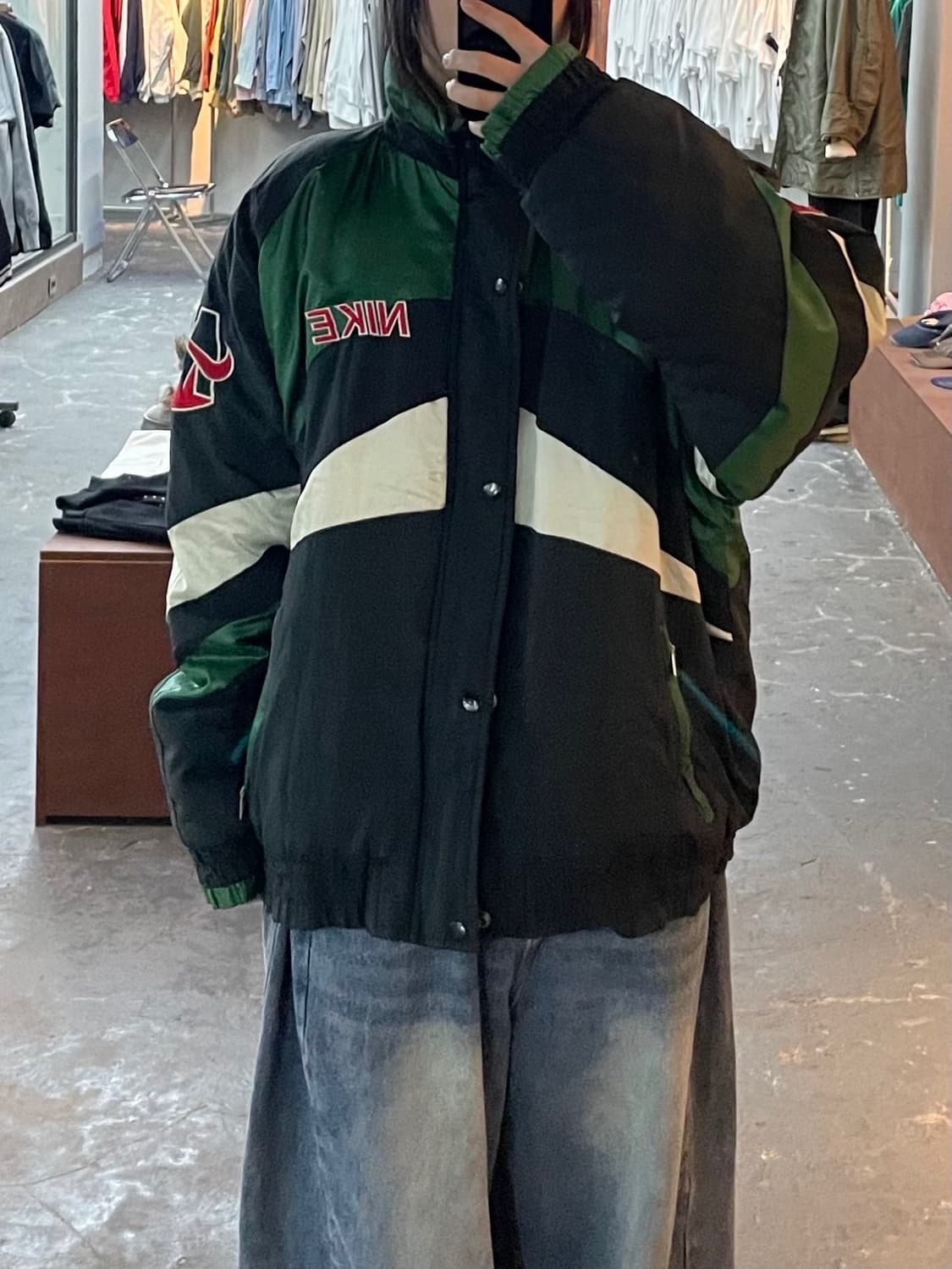 나이키 90s 슈프림 코트 빅로고 배색 점퍼 H1618 상품이미지1