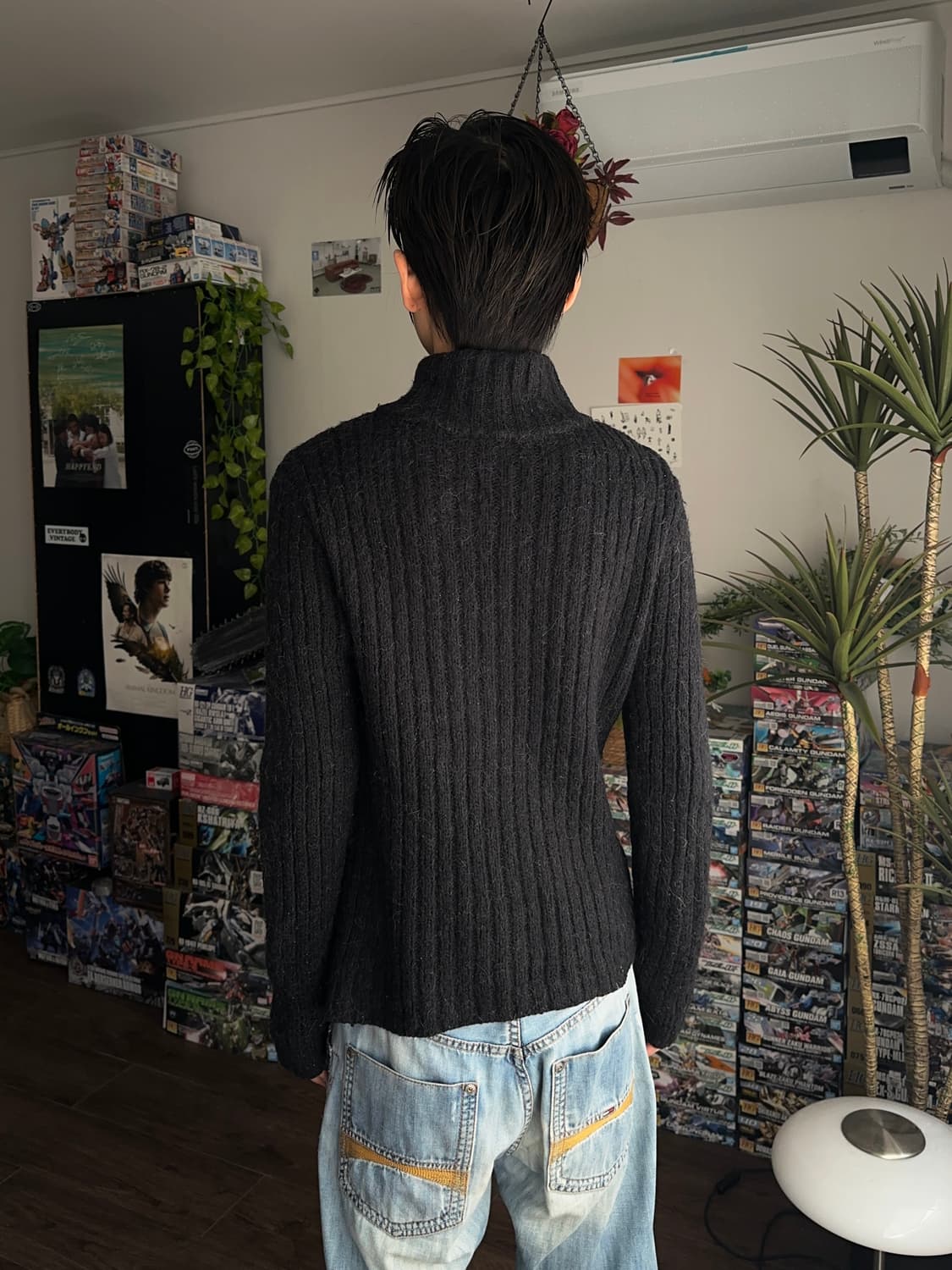 5351 Pour Les Homme 슬림 루즈 니트 집업 상품이미지5